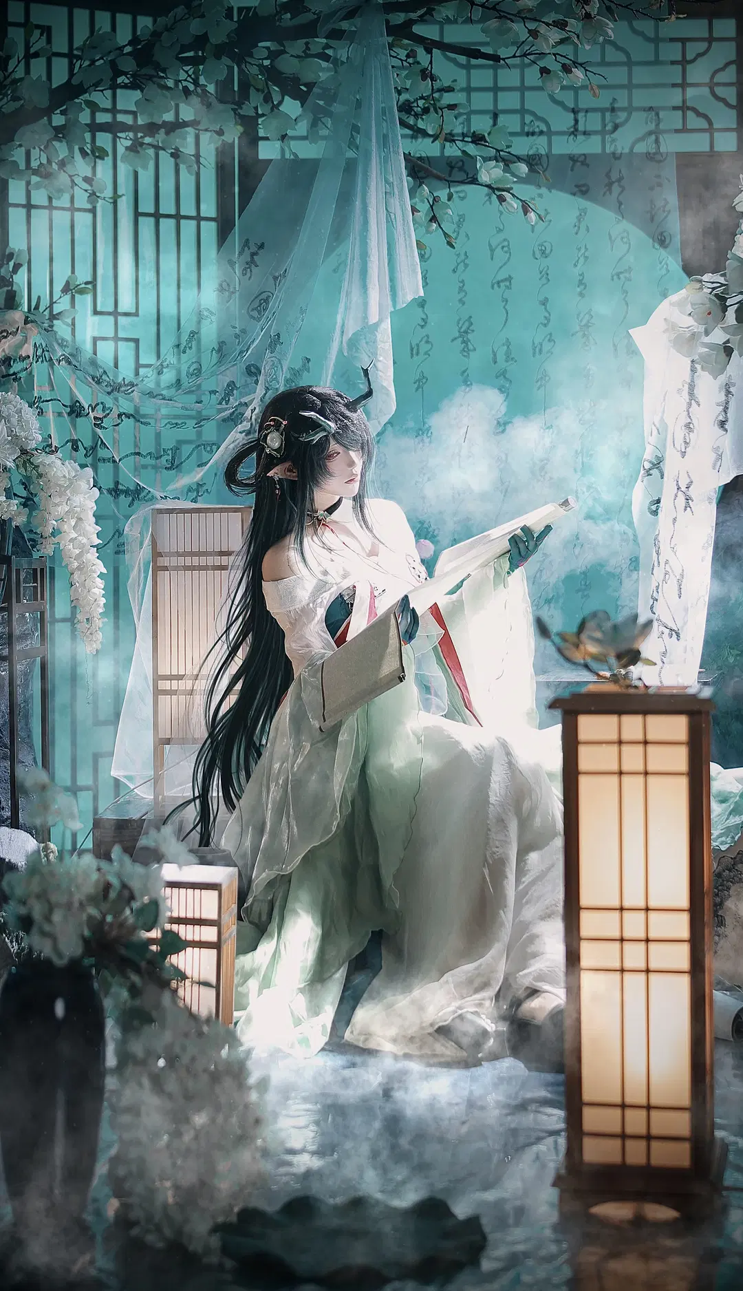 【シーコスプレ】アークナイツ水墨画の中国風、青玉を硯とし玄香より花咲く - 疏雨烟川（想旅拍版 - 2枚目