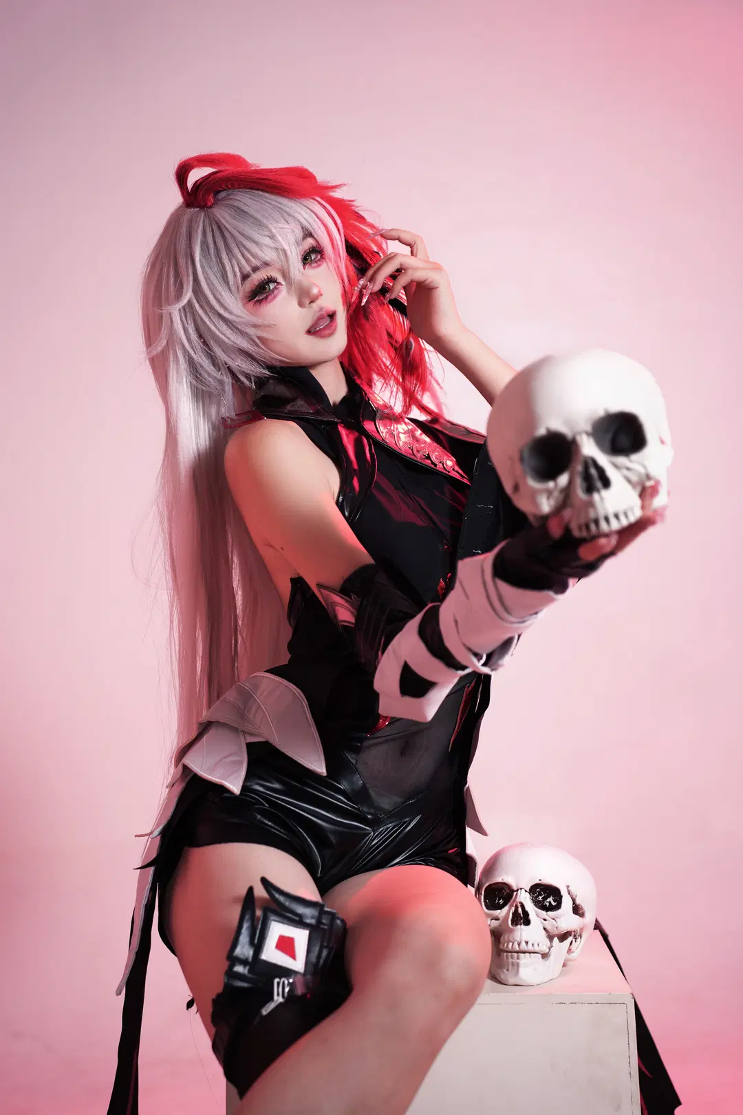 cosplay, 影cos, 皮衣cos, 姿势参考, 暗黑风写真