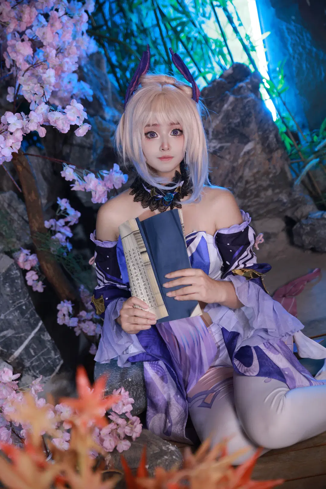 原神, 珊瑚宫心海cos, 原神cos, 原神同人, 白色丝袜