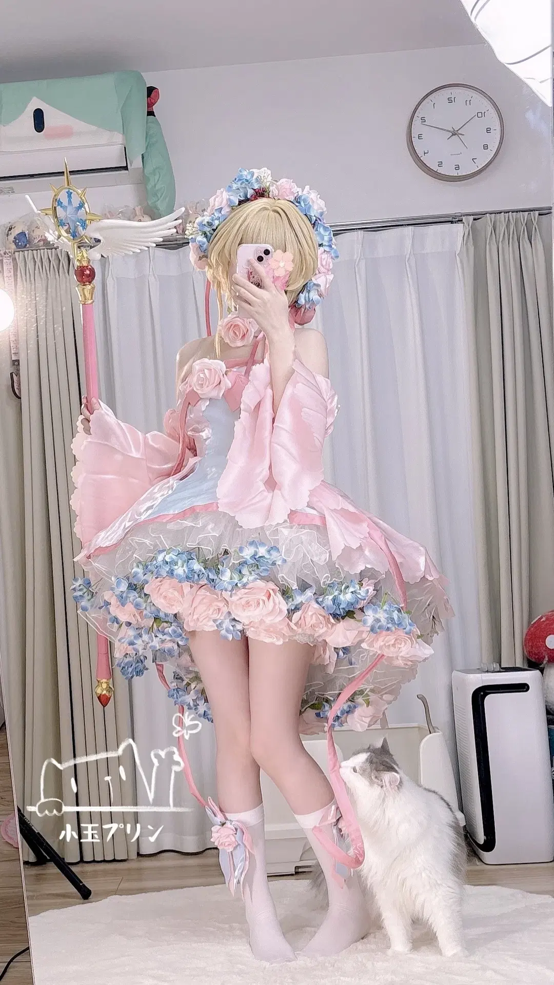 二次元cosplay, 木之本櫻cos, 魔卡少女櫻, 小櫻花仙子, 白絲cos