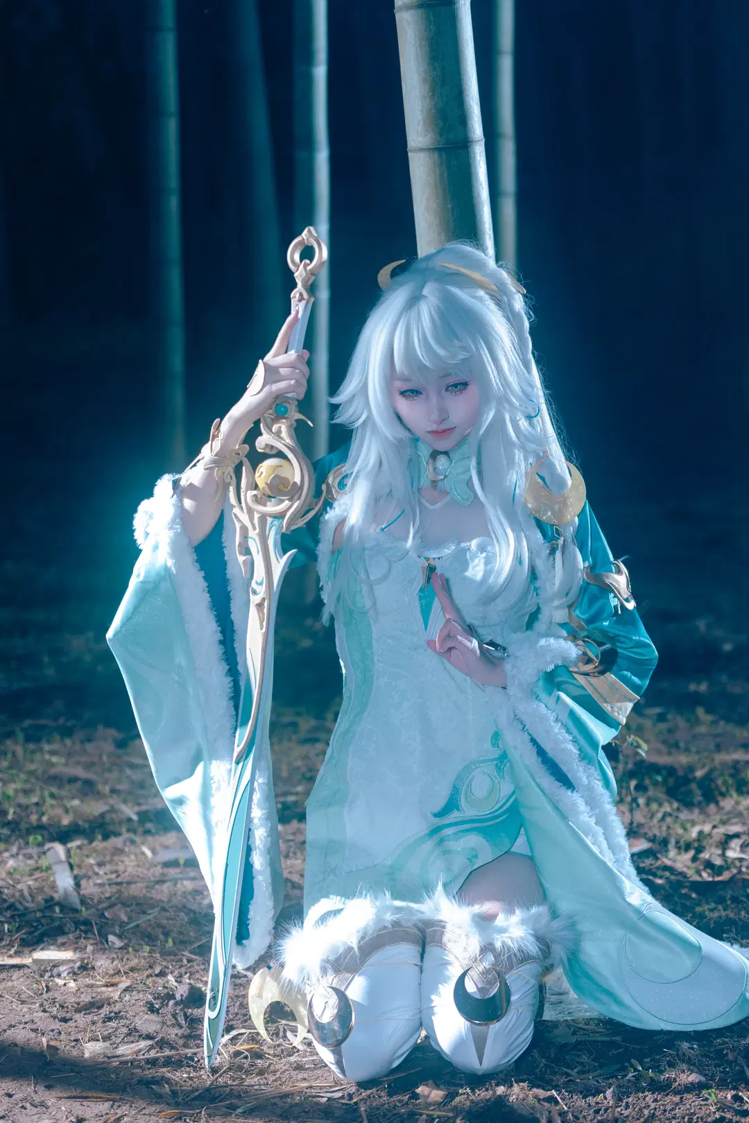 原神, cosplay, 竹林外景, 兹白cos, 中秋节