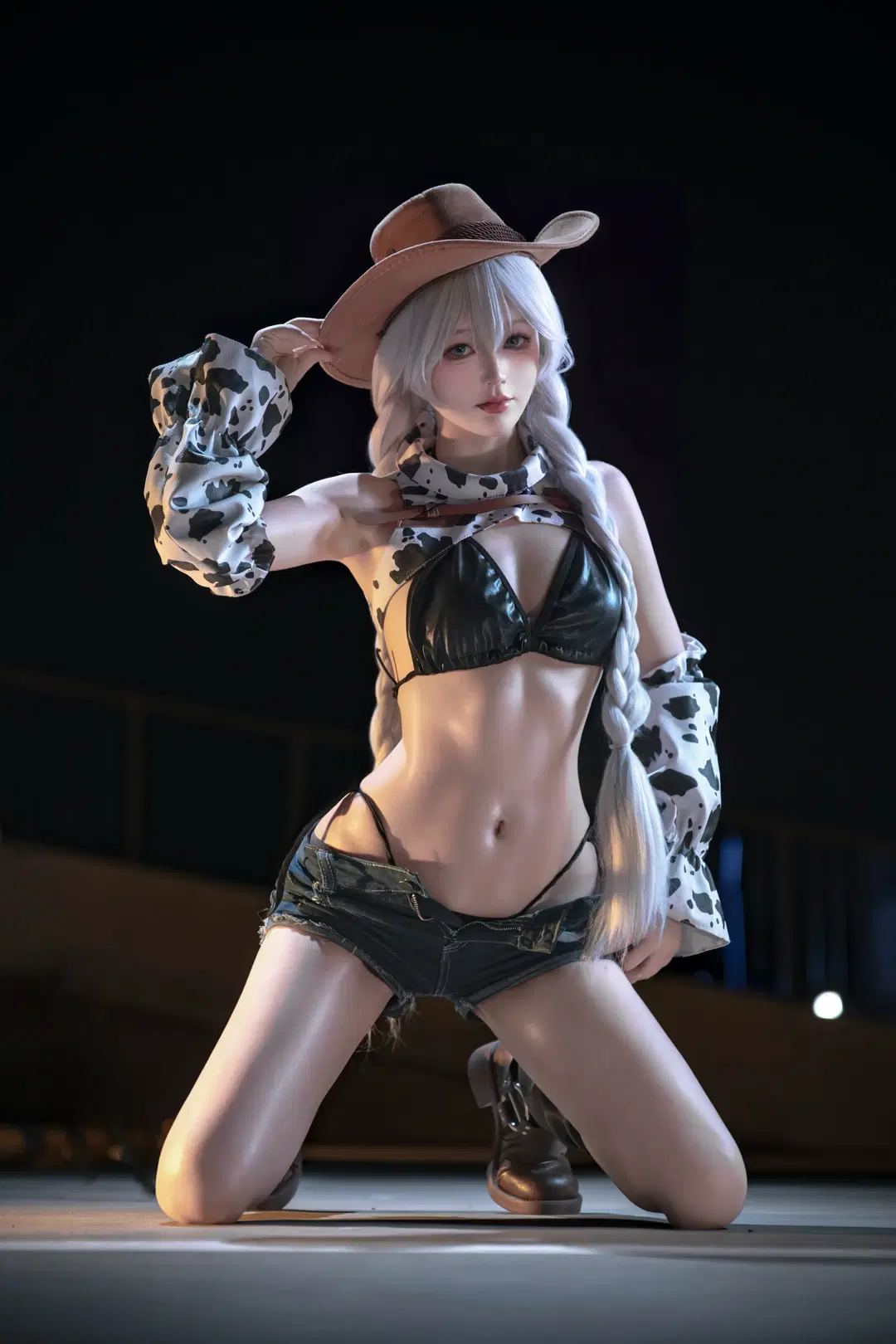 【ファーゴコスプレ】『アズールレーン』ファーゴ水着スキン：ウエスタン・カウボーイ風ビーチ撮影 - 林兮不嘻嘻 - 5枚目