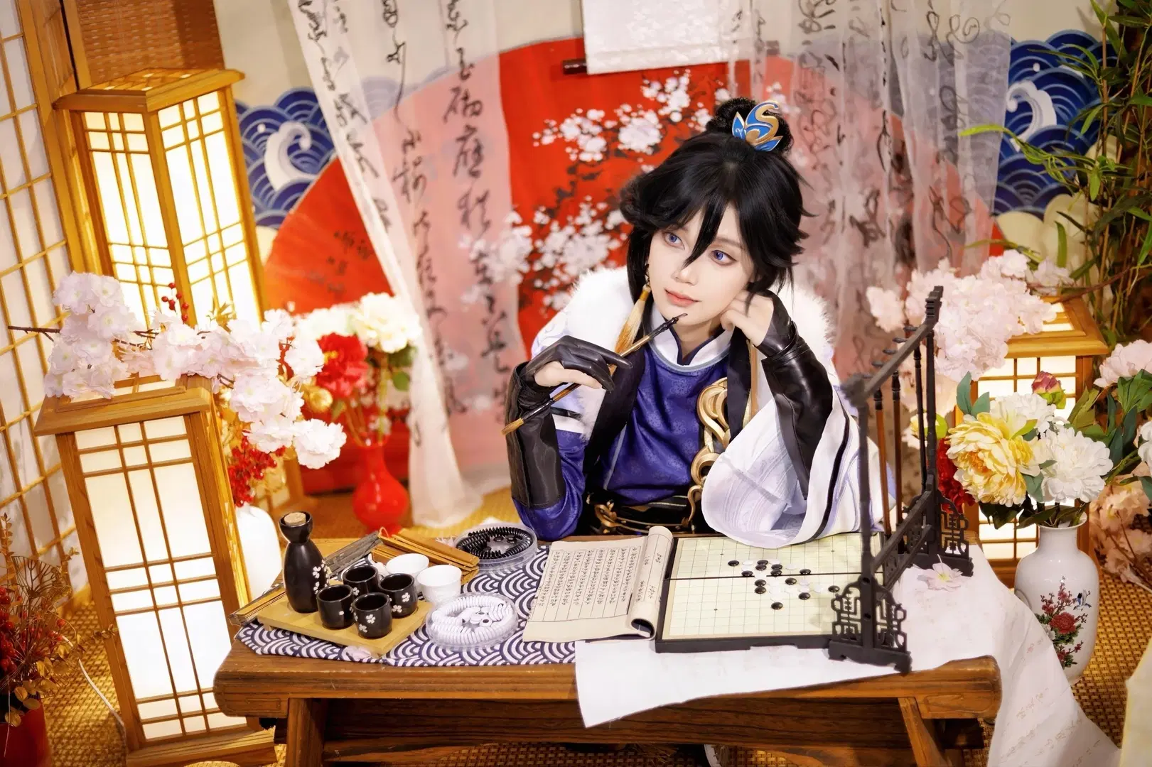 Honor of Kings, Sun Quan Cosplay, Chinese-style photography, Archery props, Traditional Chinese style men's wear