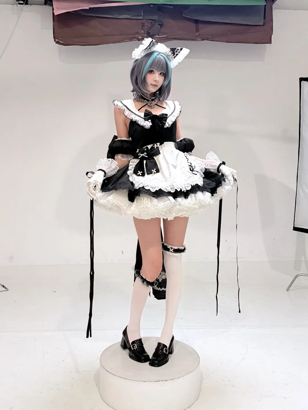 コスプレ, チェシャー コスプレ, アズールレーン, メイド服, ストッキング