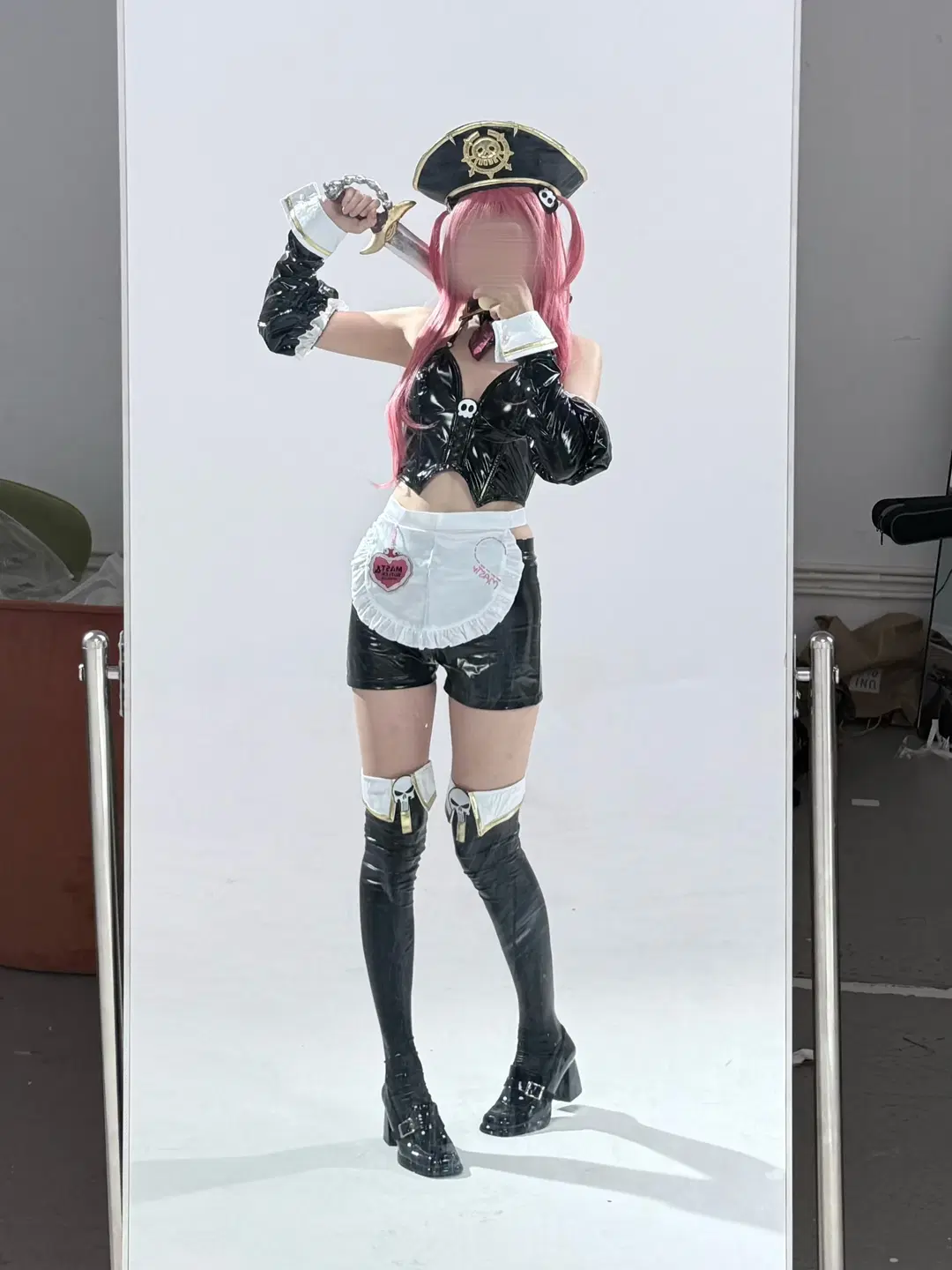 馬斯特cos, 勝利女神, 黑絲, 漆皮穿搭, 海盜風cos