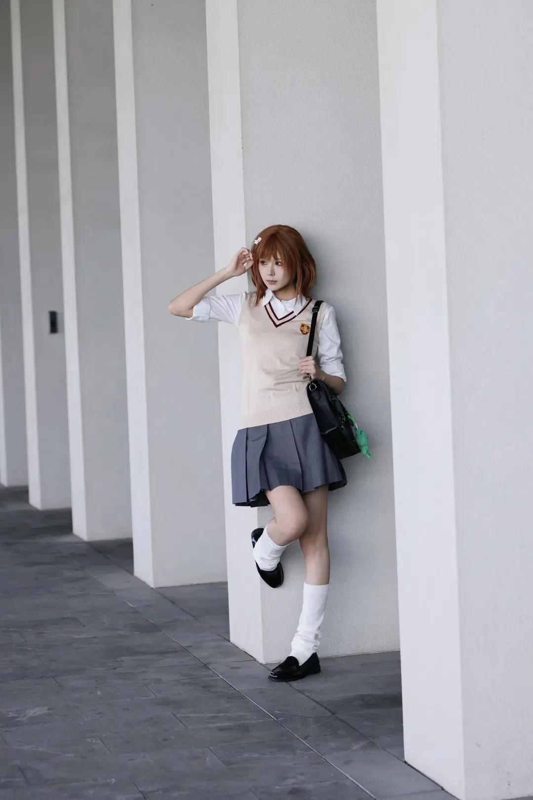 二次元コスプレ, とある科学の超電磁砲, 御坂美琴 コスプレ, 学園都市, 白ストッキング