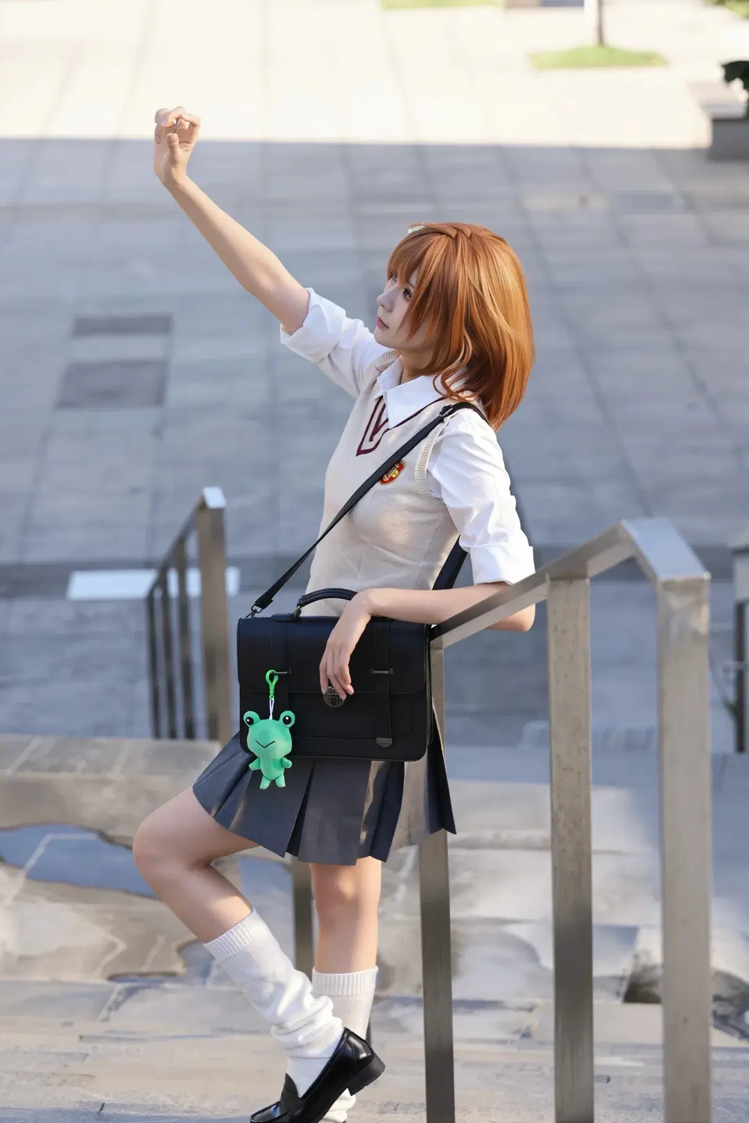 White stockings, Misaka Mikoto cosplay, Tokiwadai Middle School, Railgun, Gekota