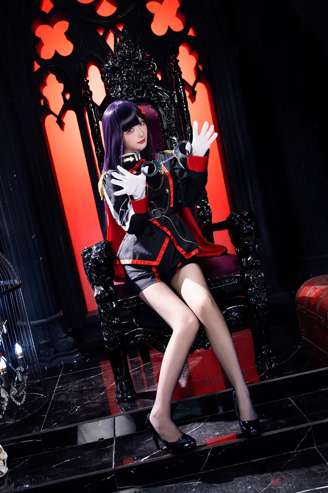 黒ストッキングとハイヒール, ストッキング コスプレ, 山城恋コスプレ, 軍服コスプレ, ゴシック王座