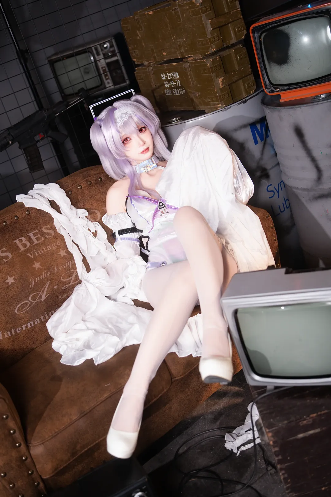 cosplay, 少女写真, 白丝, 废土工业风, 镭射连体衣 - 第2张