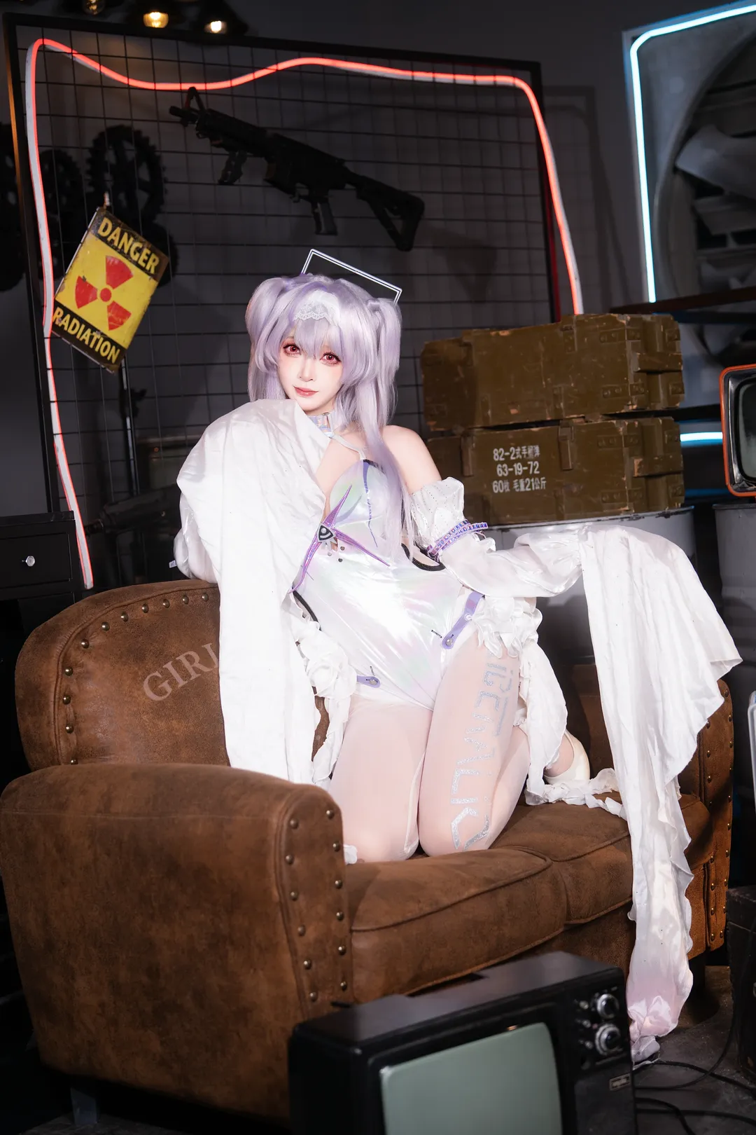 cosplay, 少女写真, 白丝, 废土工业风, 镭射连体衣 - 第3张
