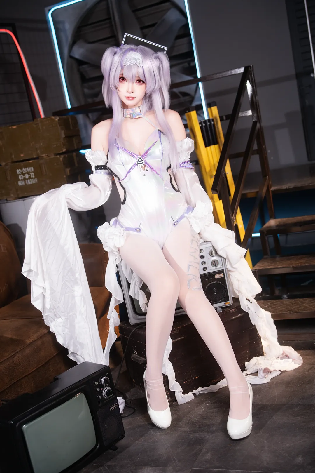 cosplay, 少女写真, 白丝, 废土工业风, 镭射连体衣 - 第4张