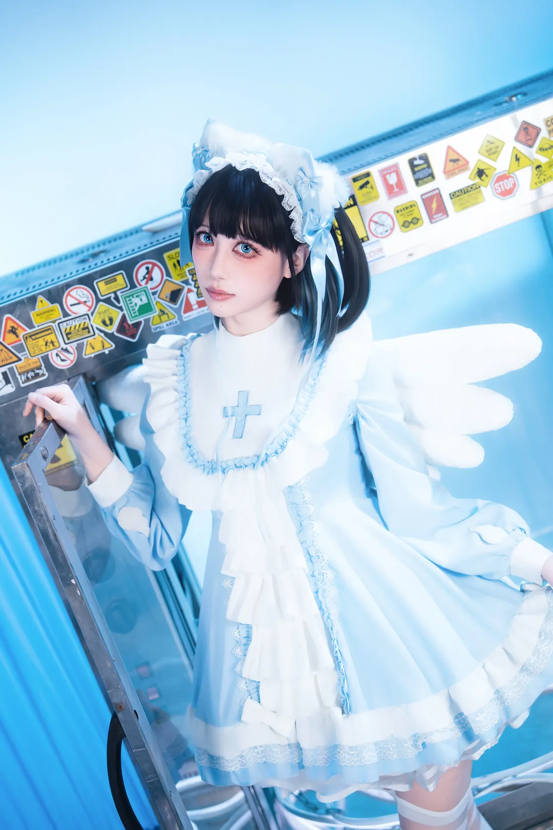 cosplay, 白丝, 天使护士cos, 医疗室写真, 水色天使 - 第4张
