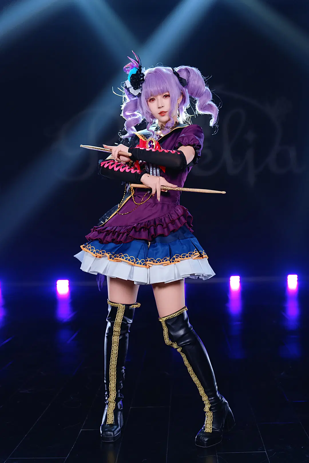 Roselia, 舞台cosplay, 过膝靴, BanGDream, 宇田川亚子cos