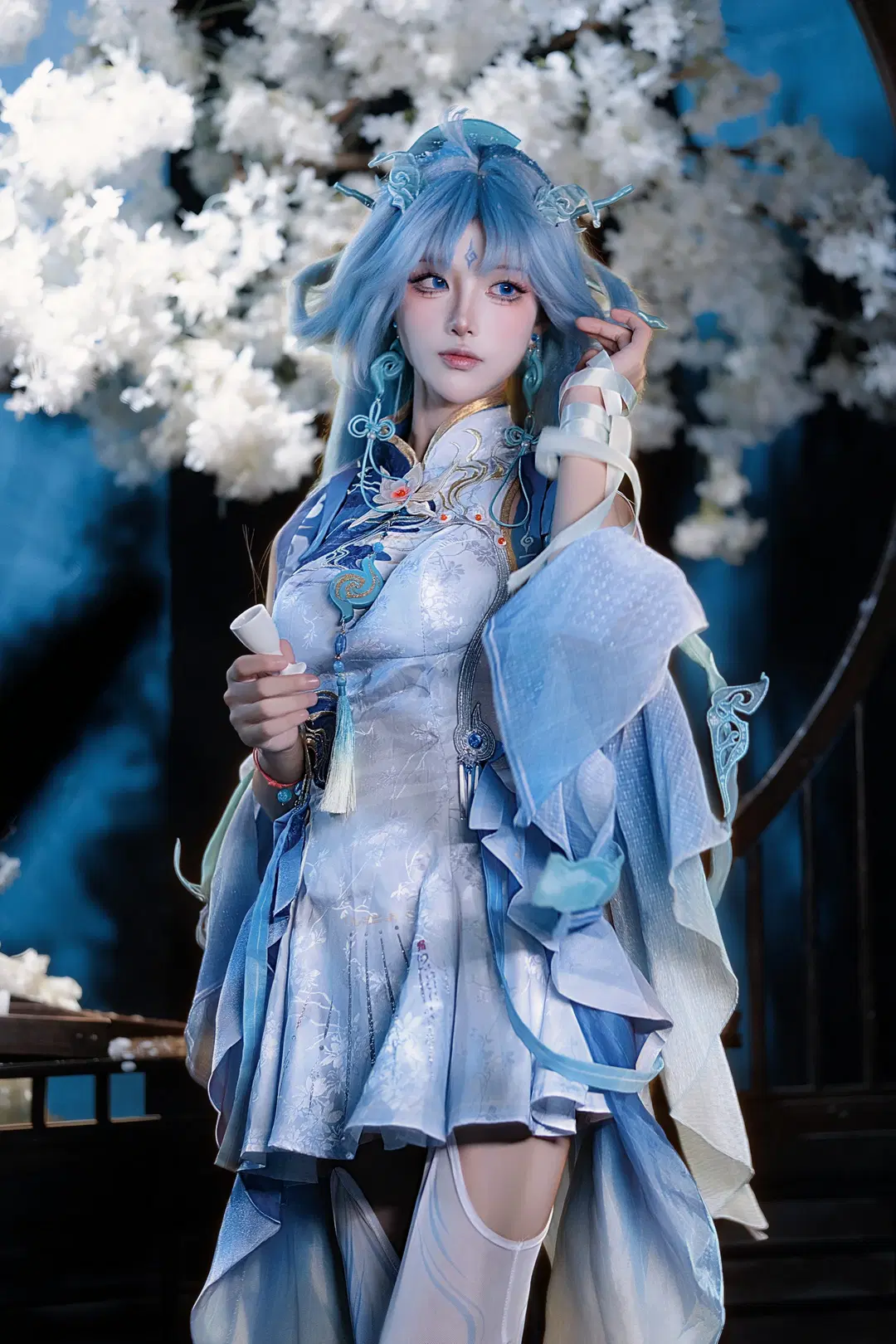 Wuthering Waves, cosplay, White stockings, Qingxiao cosplay, Fujifilm X-S20