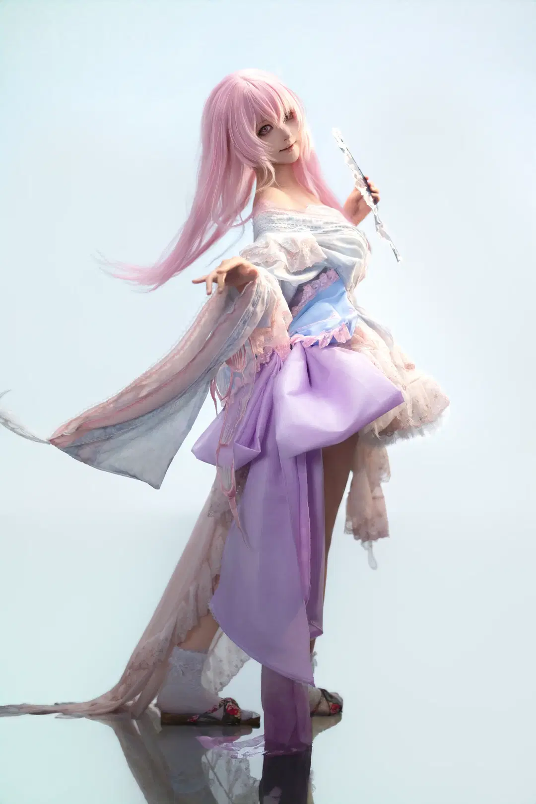 东方project, 幽幽子cos, 丝袜cos, 西行寺幽幽子, 梦幻氛围cos