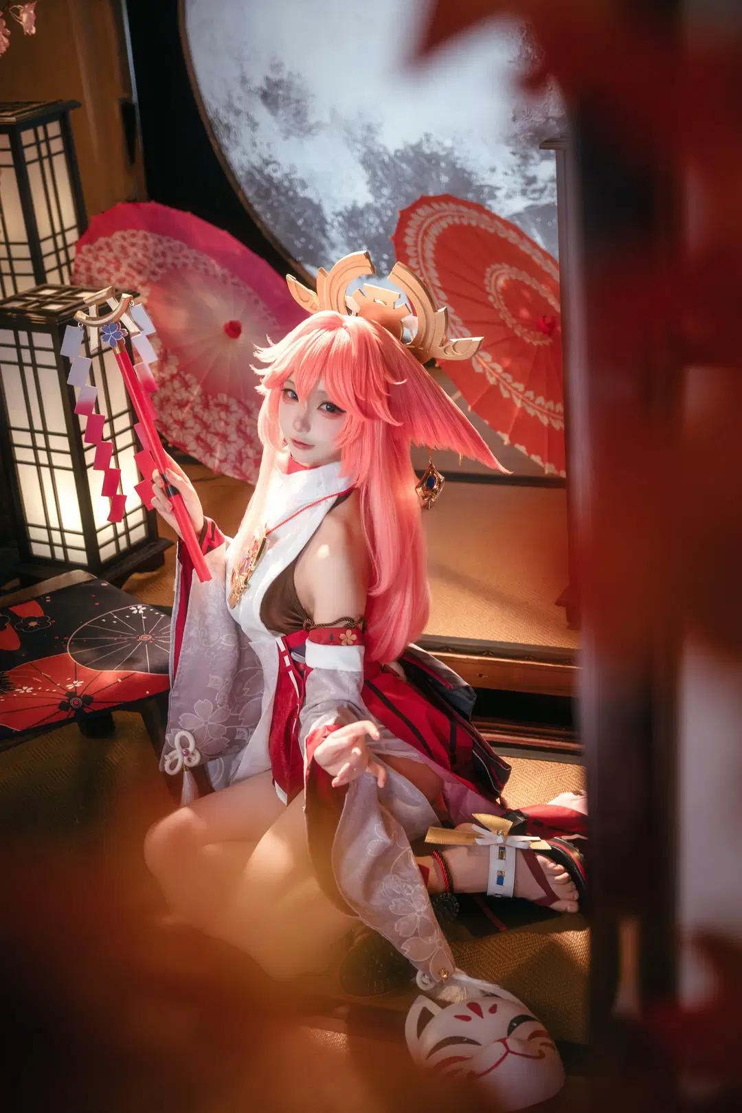 【八重神子cos】粉色狐耳与红白巫女服的完美契合 - 阿森纳的小马丁 - 第2张