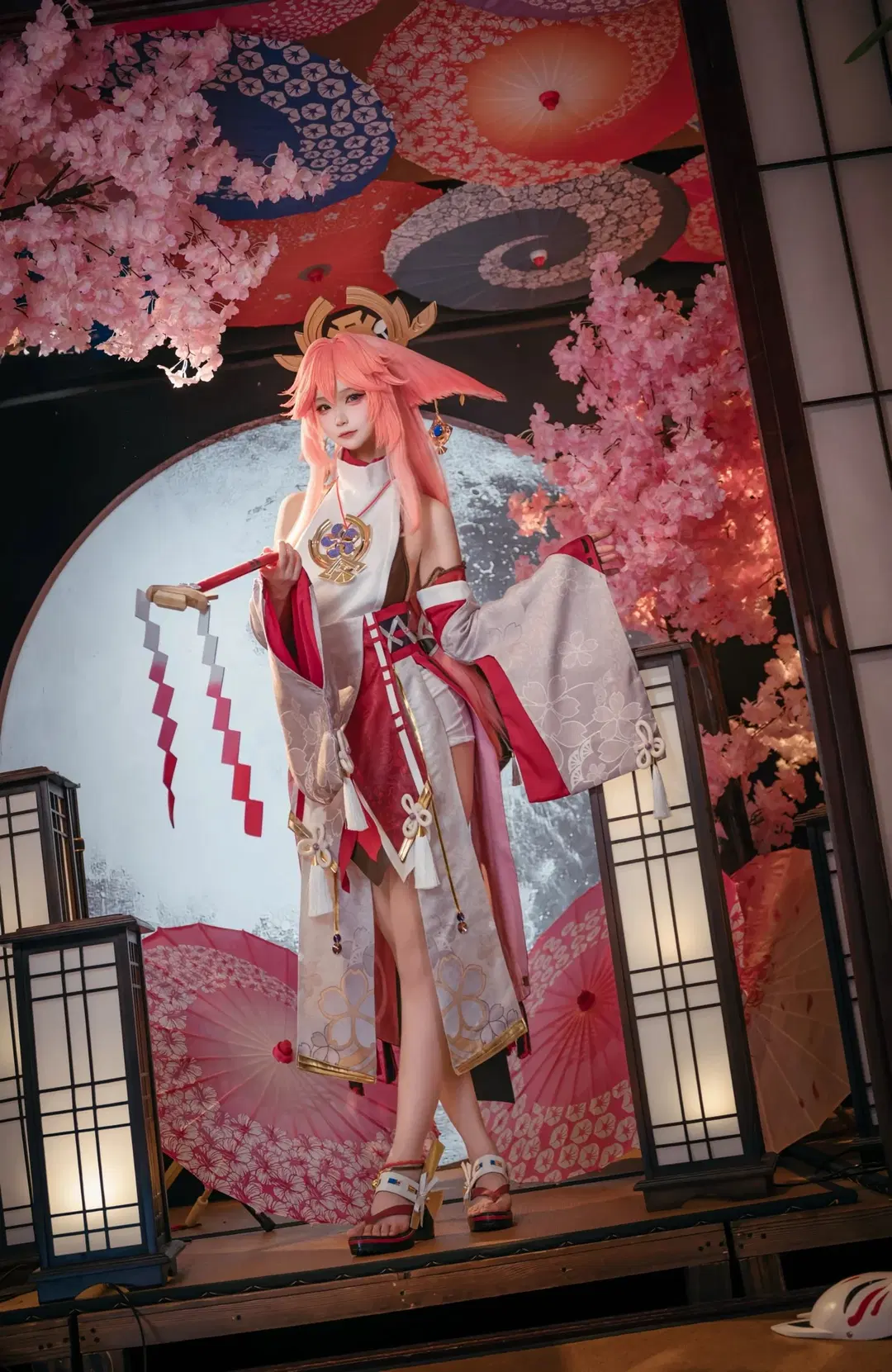 【八重神子cos】粉色狐耳与红白巫女服的完美契合 - 阿森纳的小马丁 - 第5张