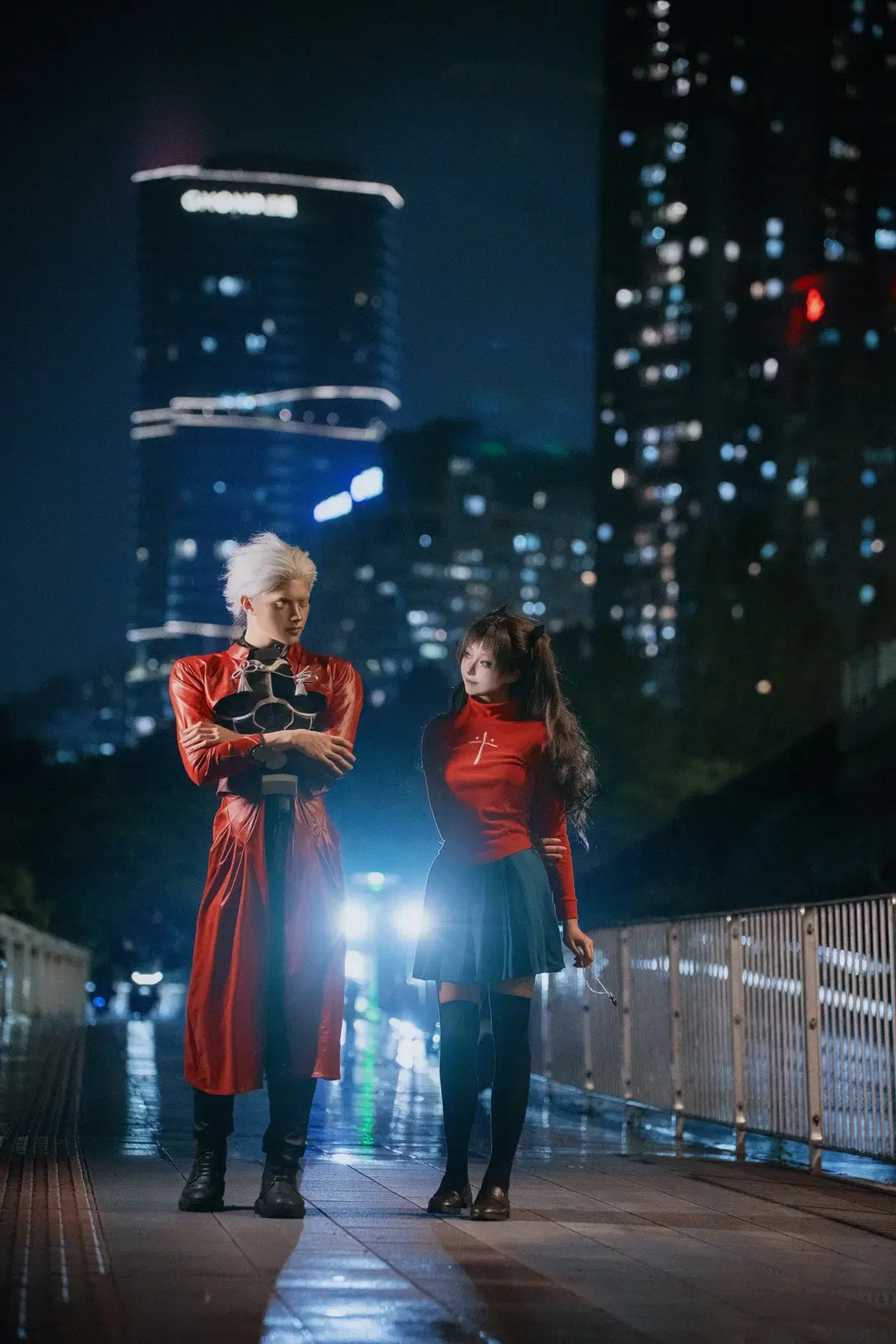 【遠坂凛 コスプレ】『Fate』冬木大橋の夜景：土砂降りの中で迎える聖杯戦争のリザルト画面 - 好烦一直想拍照 - 2枚目