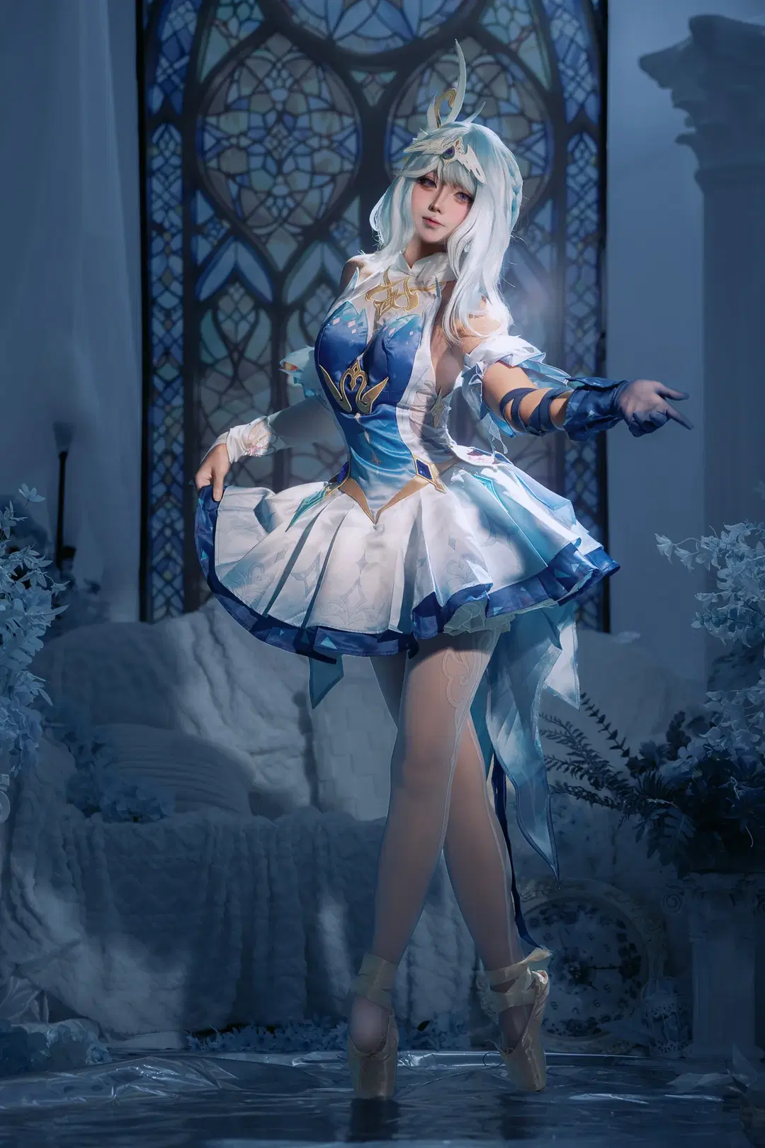 Genshin Impact, Ballet, Stockings, Odette cosplay, Snezhnaya