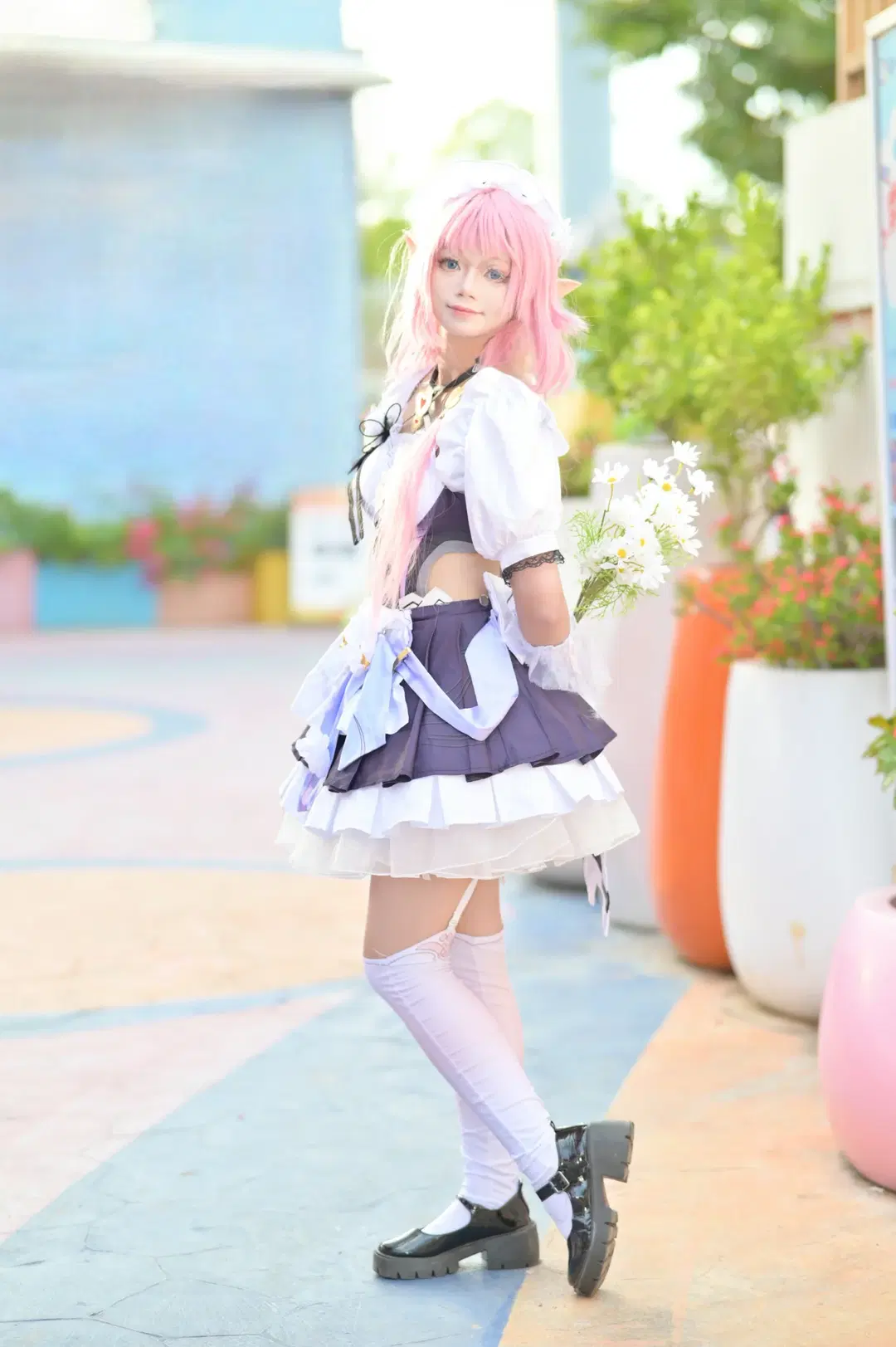 [Elysia Cosplay] The Dreamy Official Photos of the Pink Elf Maid at the Amusement Park by 要素过多 - Image 3