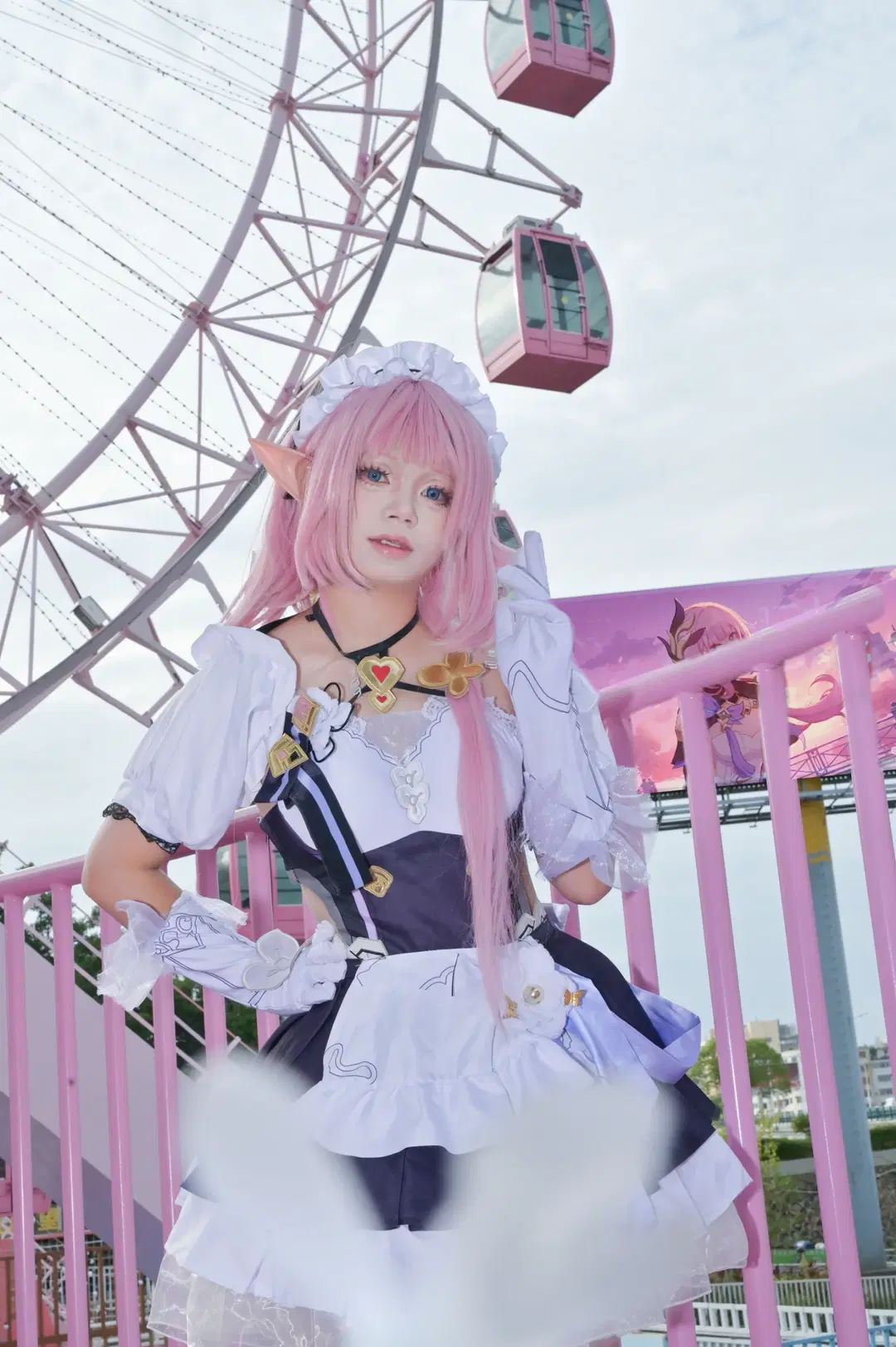 [Elysia Cosplay] The Dreamy Official Photos of the Pink Elf Maid at the Amusement Park by 要素过多 - Image 4