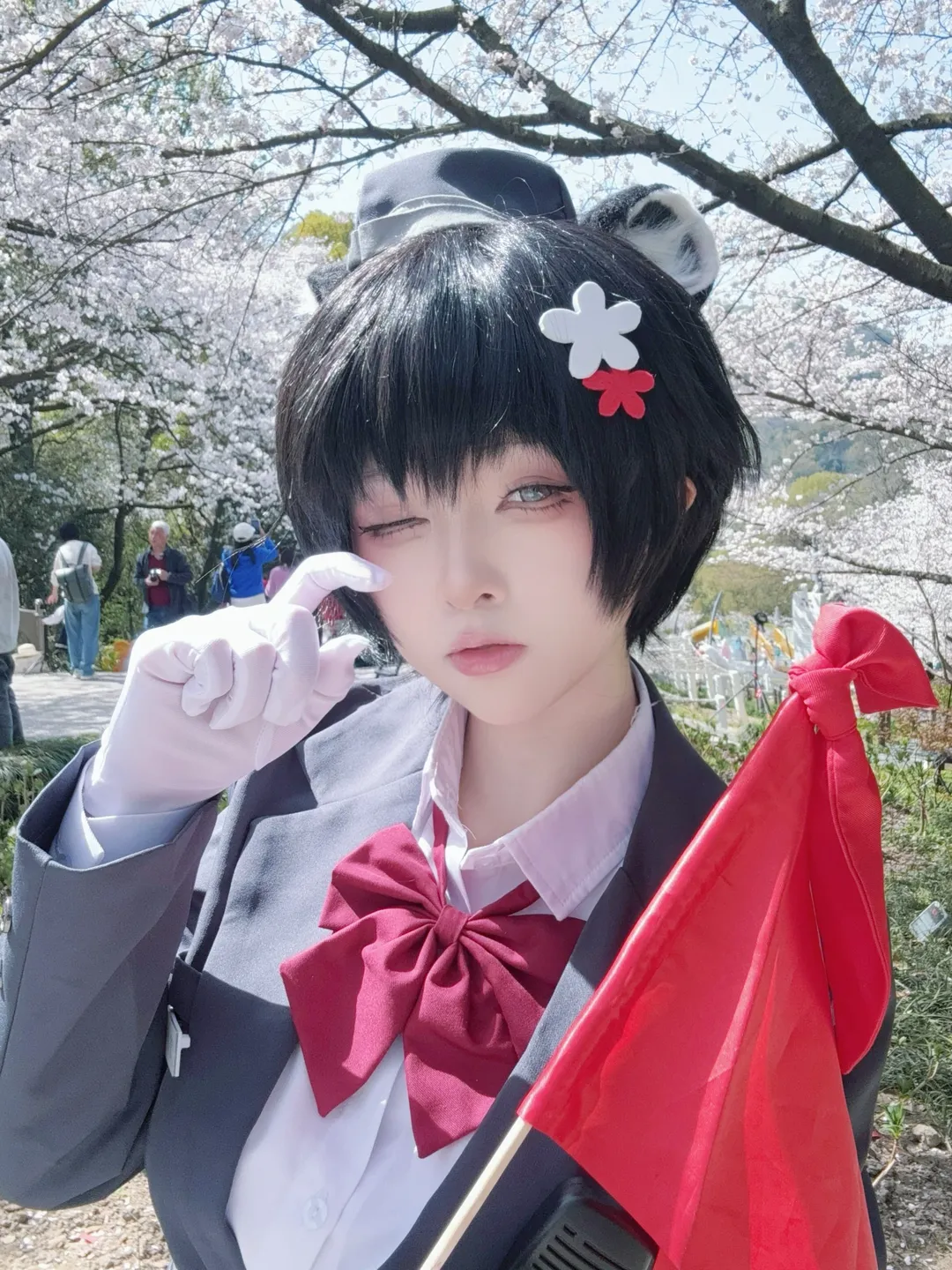 角色扮演, 蔚蓝档案, 制服, 樱花外景, 导游椿cos