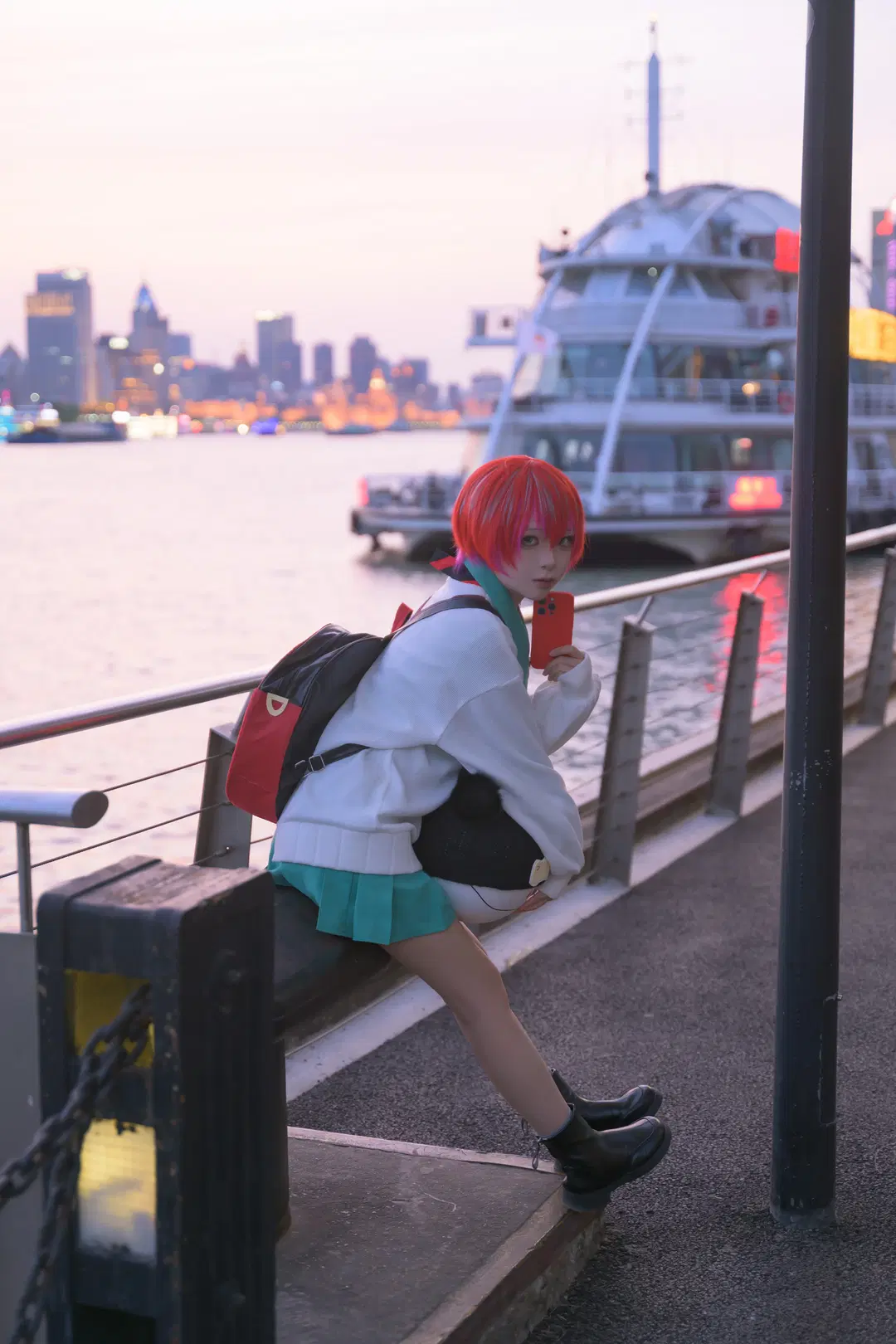 【玛秋cos】高达gquuuuuux 天手让叶的江边黄昏随拍 - -矢量鱼- - 第2张