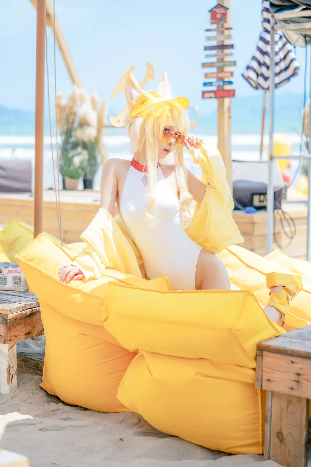 cosplay, 蔚蓝档案, 夏日写真, 水圣娅cos, 三亚海边