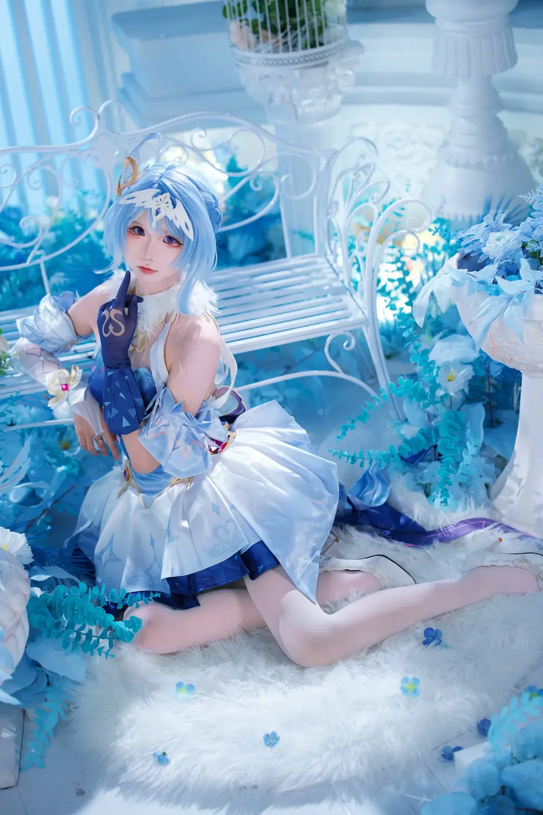 【奥黛塔cos】冰雪中的蓝白甜妹，梦幻光影下的细腻表现 - 茶包 - 第3张