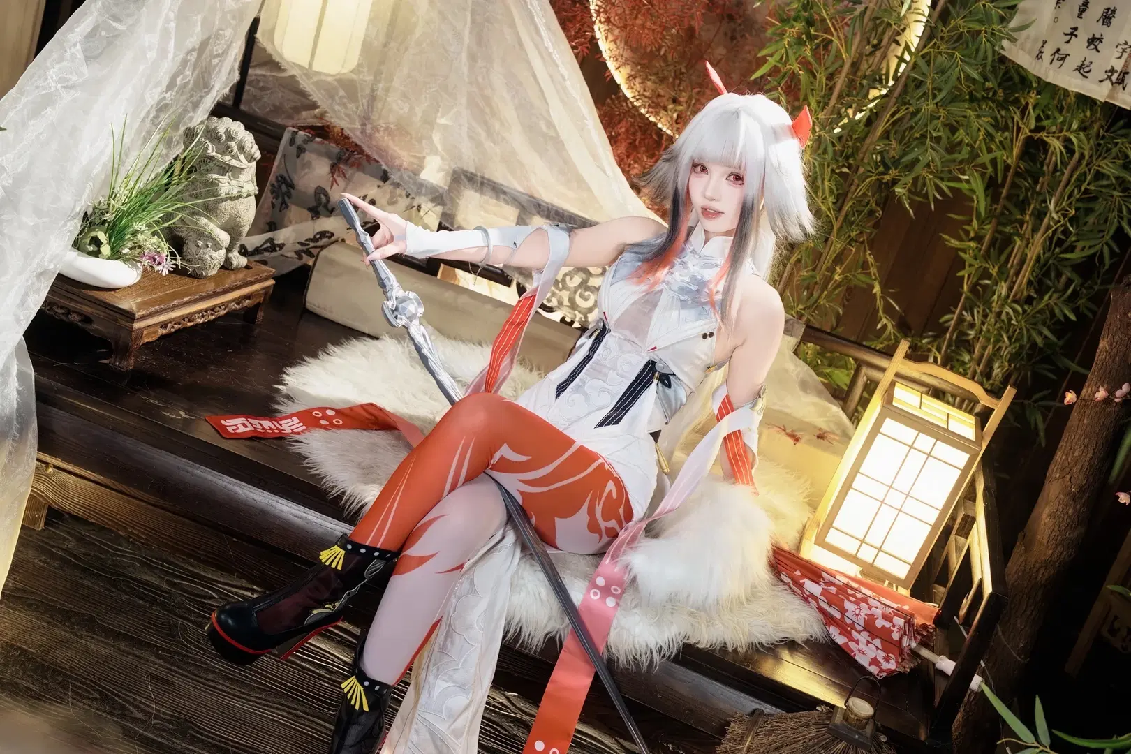 [Ye Shunguang Cosplay] Zenless Zone Zero Chinese Techwear Style: A Bold Blend of Crimson and White by 茶包 - Image 7