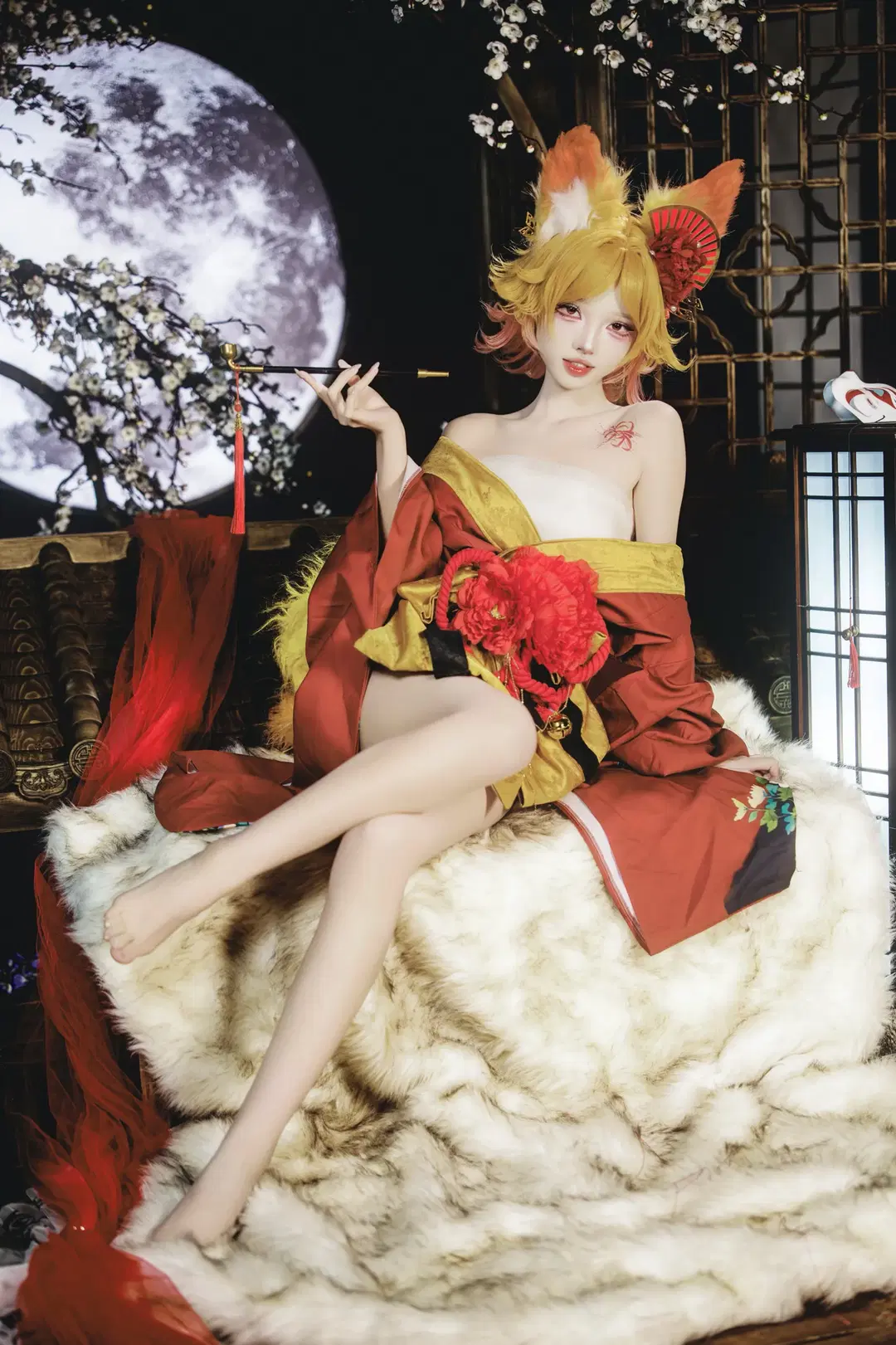 [Daji cosplay] Honor of Kings Crimson Night Oiran: Coexistence of Allure and Playfulness by 茶包 - Image 2