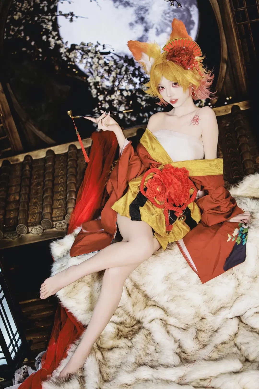 [Daji cosplay] Honor of Kings Crimson Night Oiran: Coexistence of Allure and Playfulness by 茶包 - Image 3