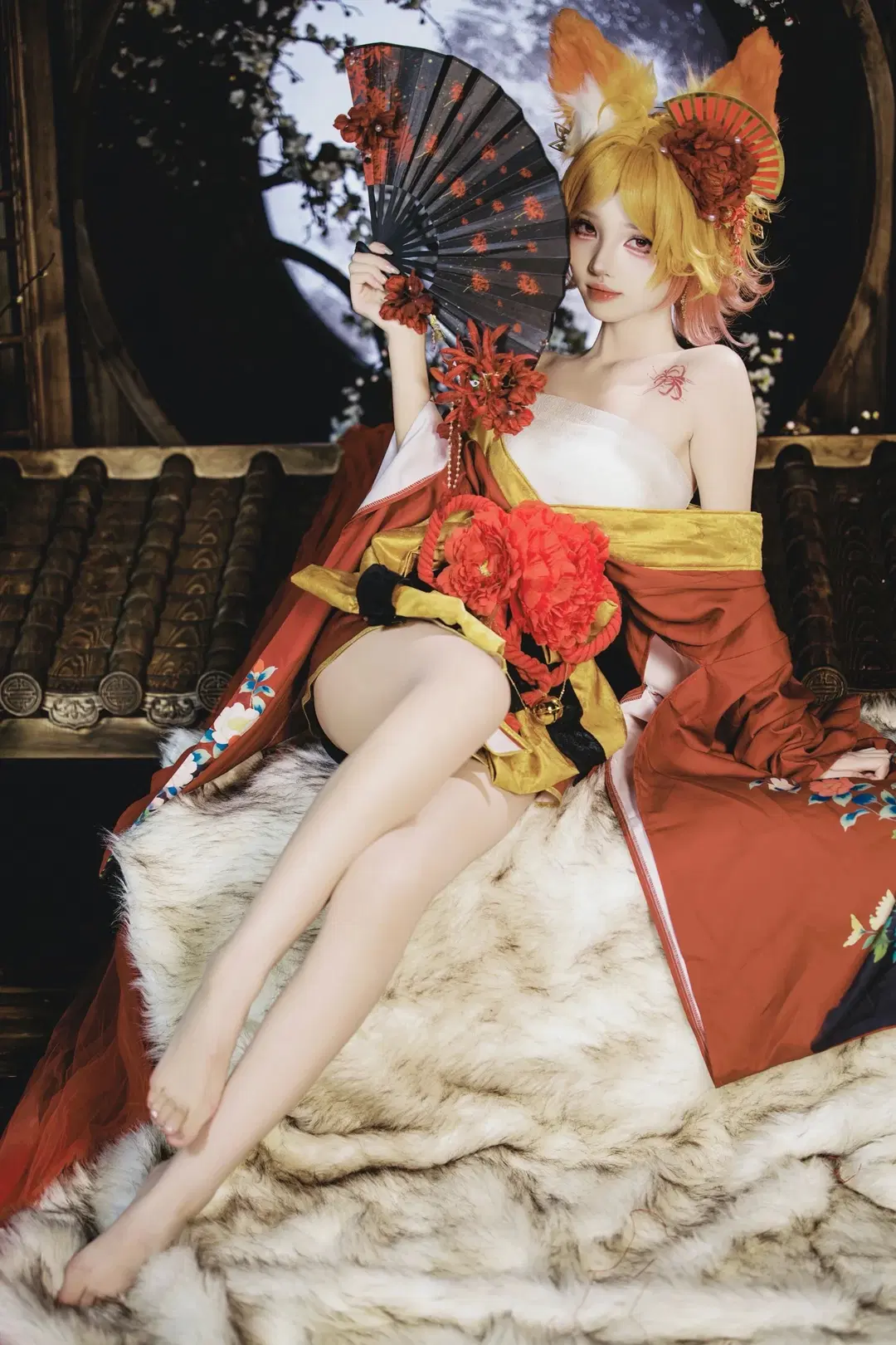 Honor of Kings, Anime cosplay, Japanese-style photoshoot, Daji cosplay, Oiran cosplay