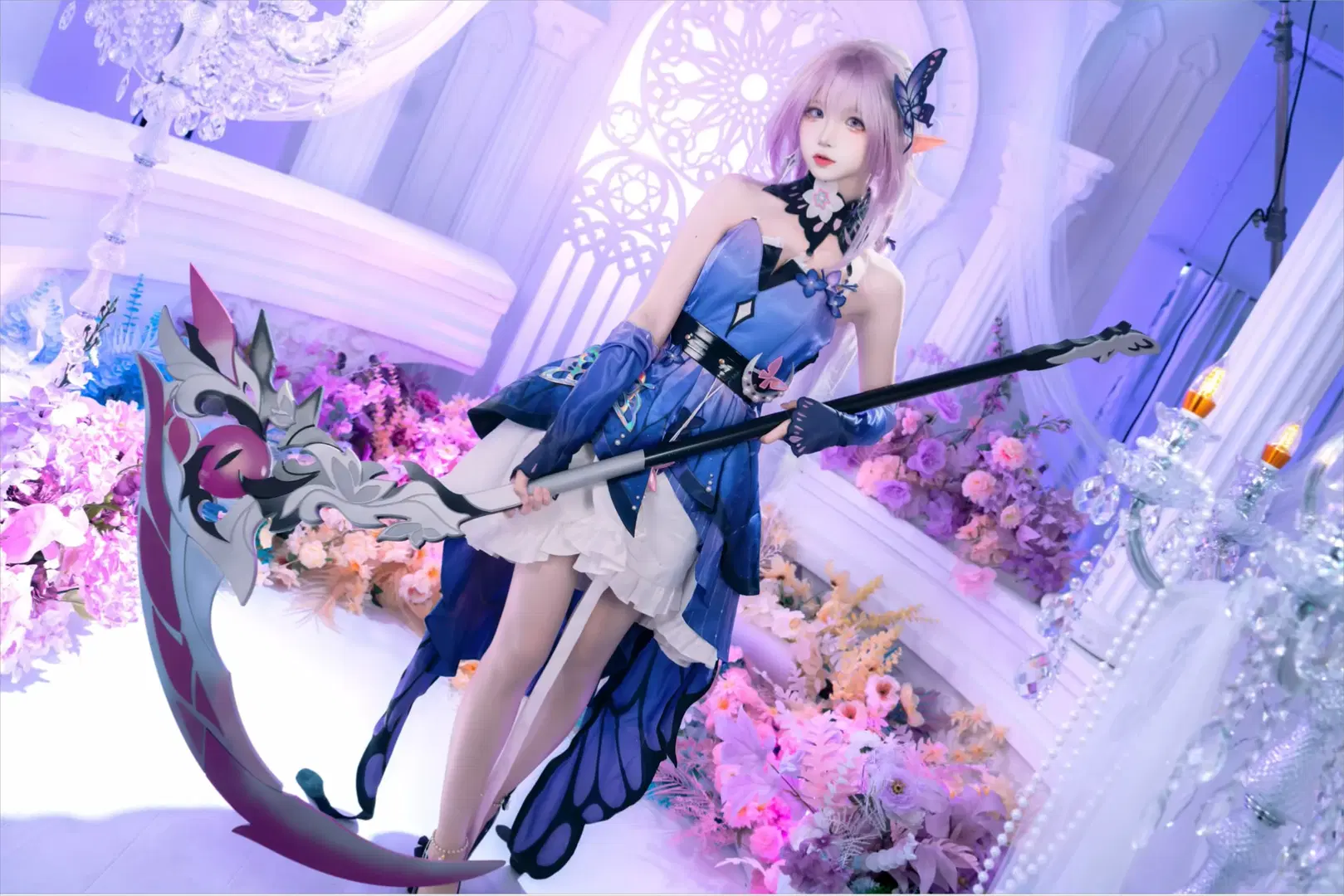 崩坏星穹铁道, 二次元cosplay, 遐蝶cos, 崩坏星穹铁道cos, 奇幻花海摄影