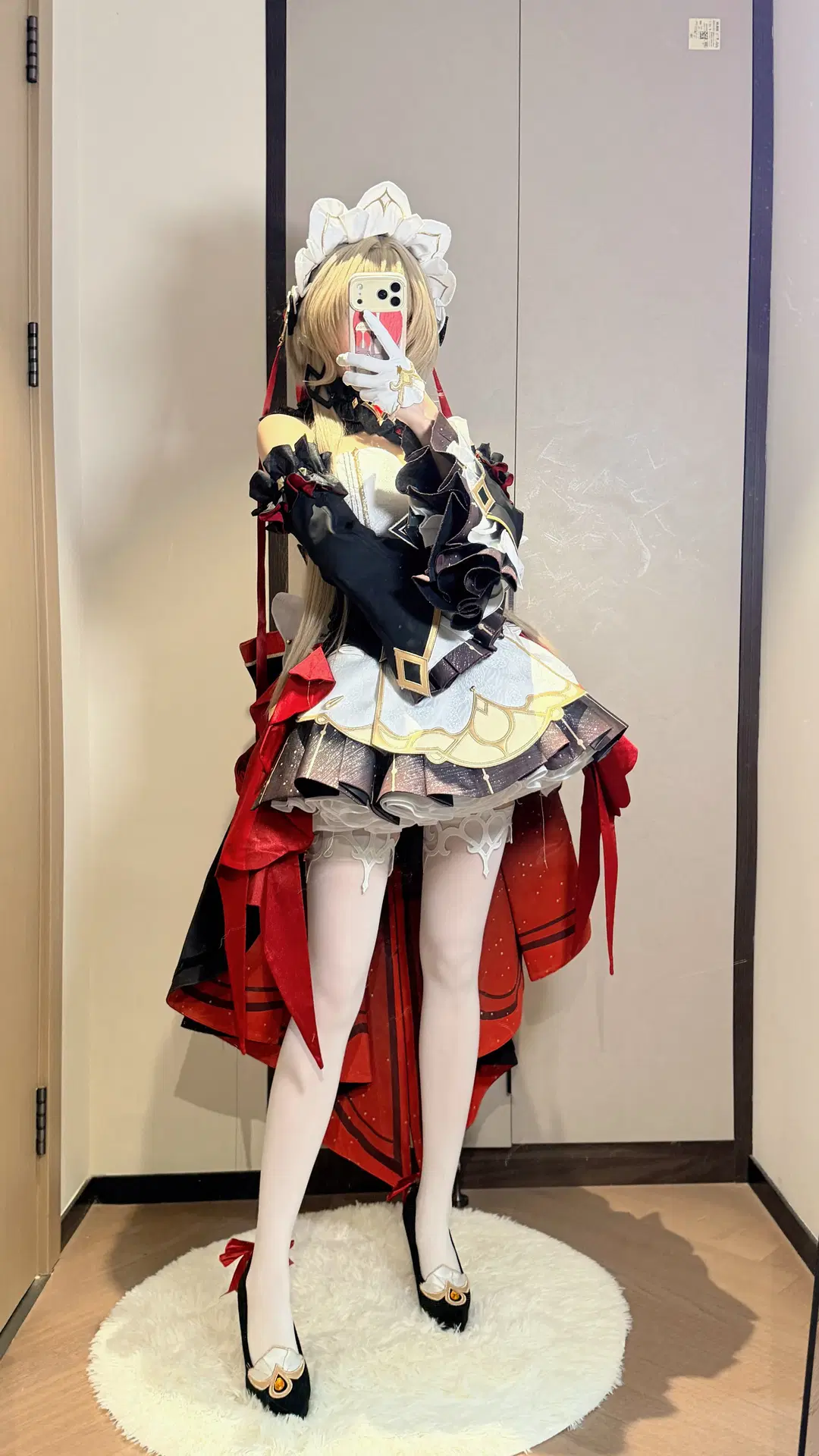 [Sandrone Cosplay] Genshin Impact Snezhnaya Heavy-Craft Fitting: White Stockings and Red Dress by 幽幽大人 - Image 2