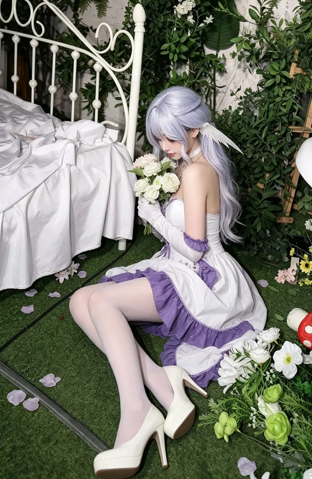 【知更鸟cos】南京实景花园白紫裙约拍记录 - 祈雨_约拍 - 第2张