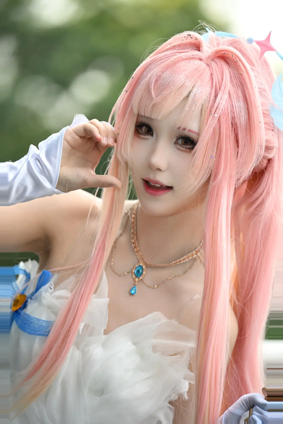 cosplay, 白丝, 蓝白纱裙, 手工礼服, 粉色甜妹 - 第2张