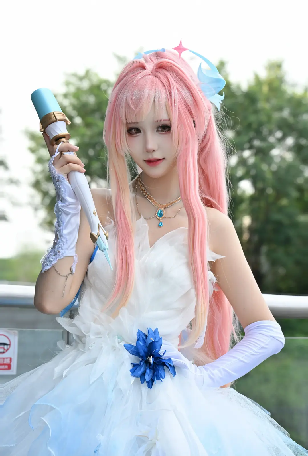 cosplay, 白丝, 蓝白纱裙, 手工礼服, 粉色甜妹 - 第4张