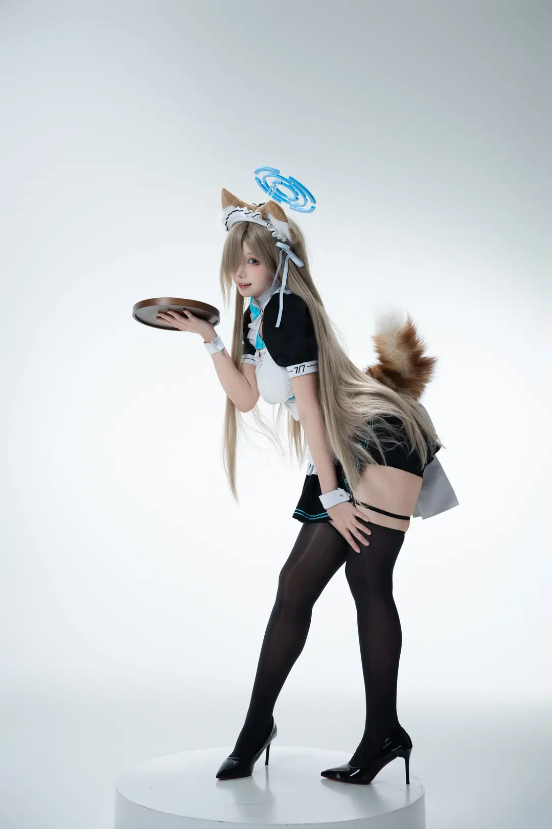 cosplay, 黑丝, 女仆装cos, 兽耳, 七夕礼物