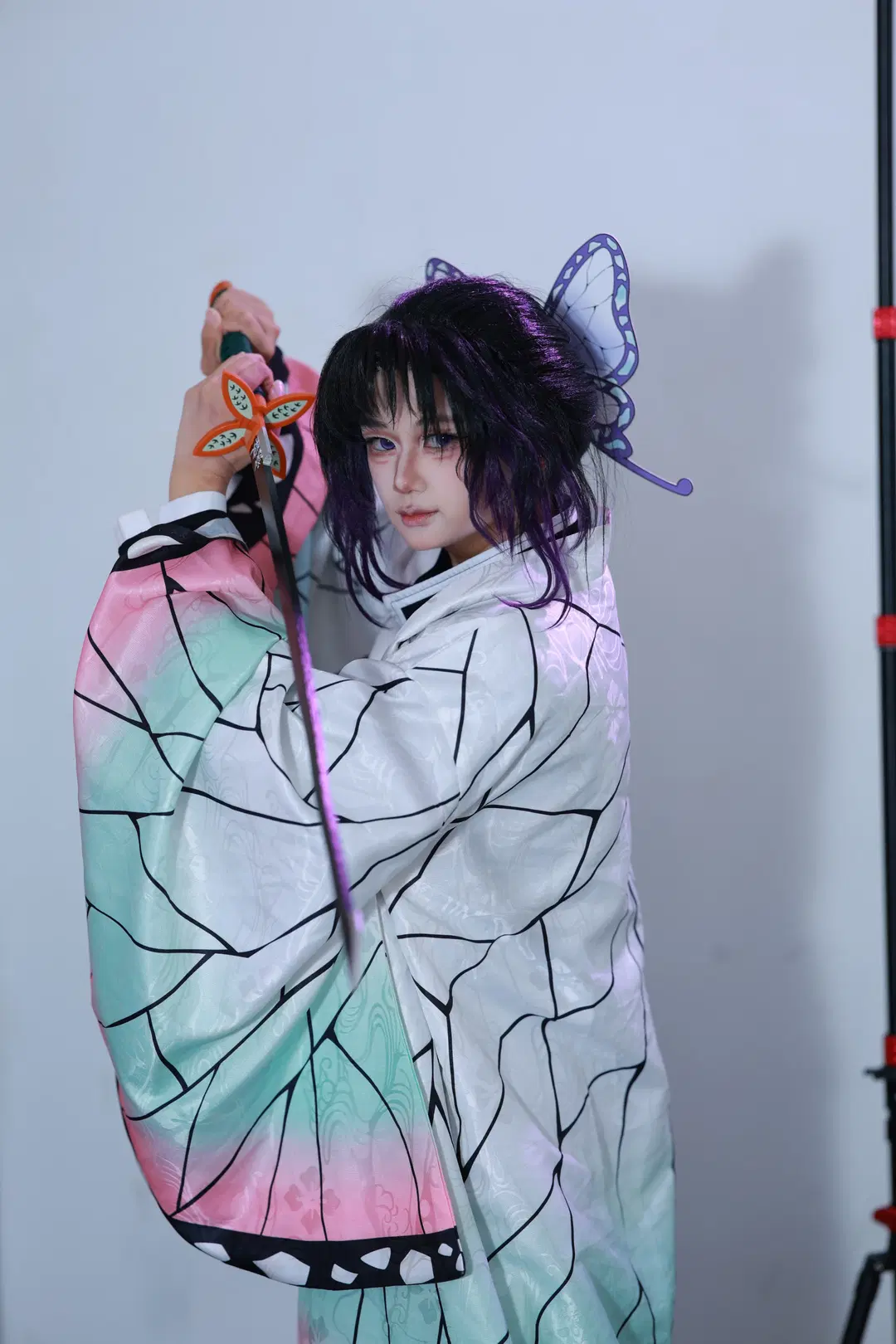 【Shinobu Kochou cosplay】Demon Slayer: Convention Photo at Jing'an Joy City — Flawless Shots with Purple Light and Precise Poses by 次元重启 - Image 6