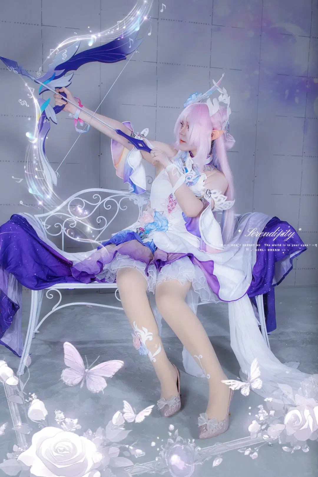 昔涟cos, 崩坏星穹铁道, 白丝, cosplay正片, 棚拍摄影