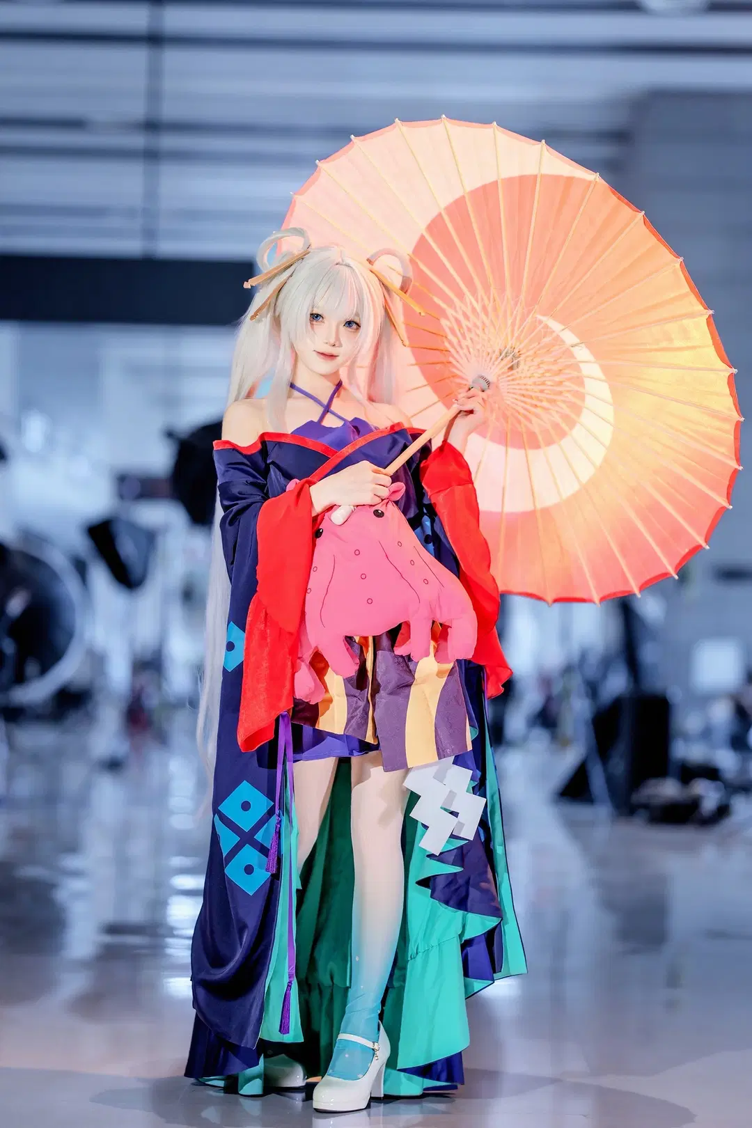 Anime cosplay, White stockings, Cosmic Princess Kaguya!, Studio portrait, Runami Yachiyo cosplay