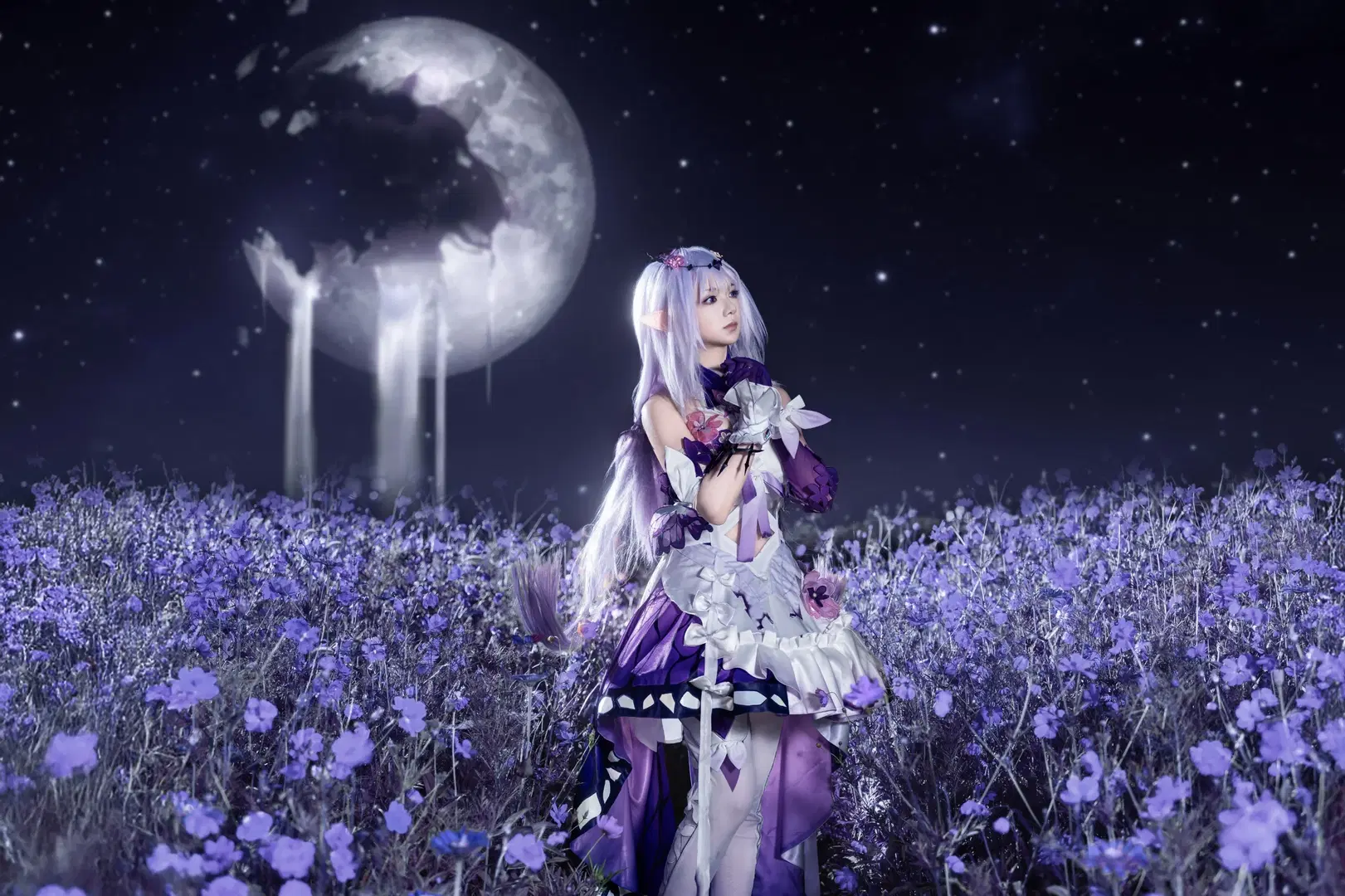 【遐蝶cos】夜色格桑花海里的静谧瞬间 - 昵称为空 - 第2张
