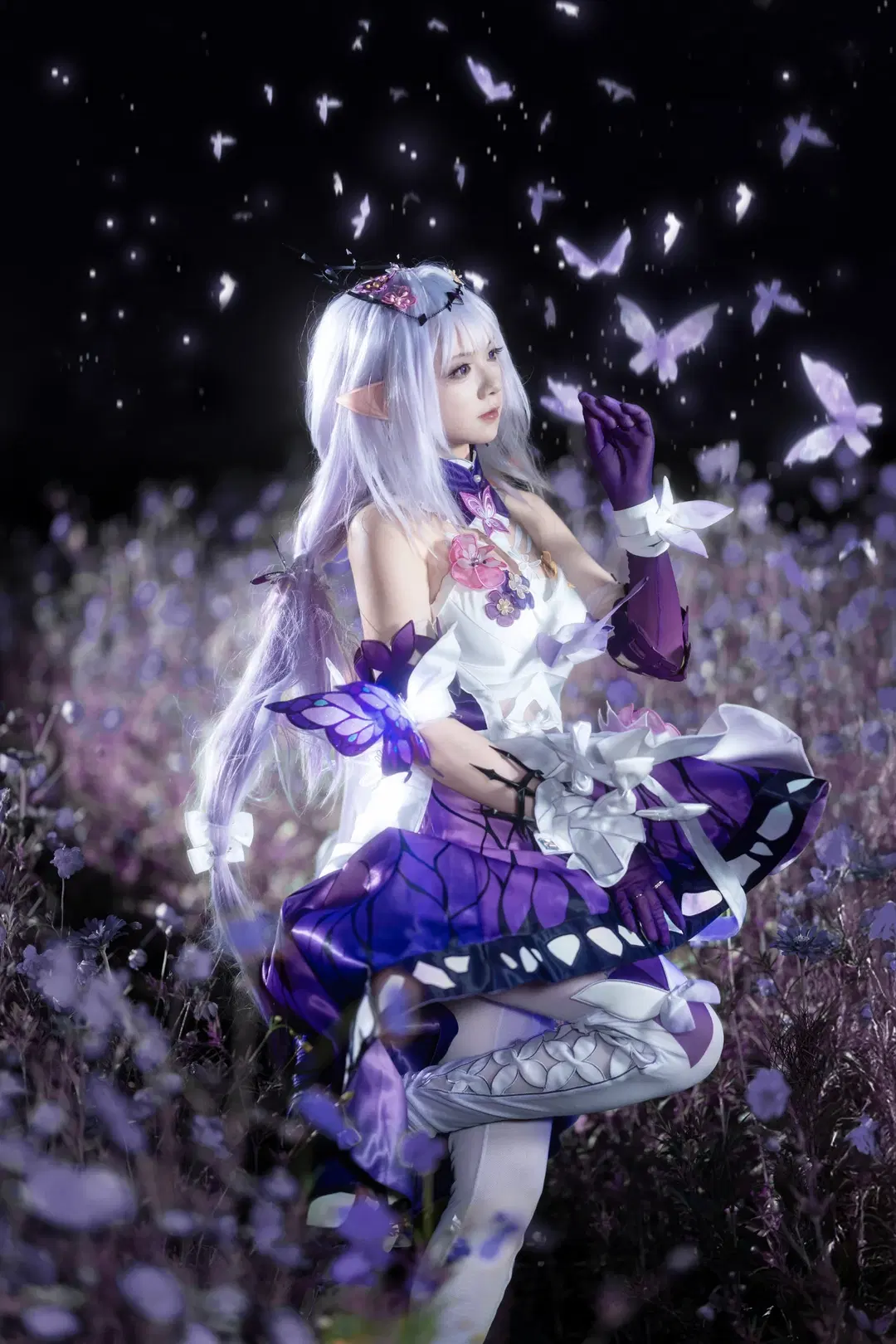 【遐蝶cos】夜色格桑花海里的静谧瞬间 - 昵称为空 - 第4张