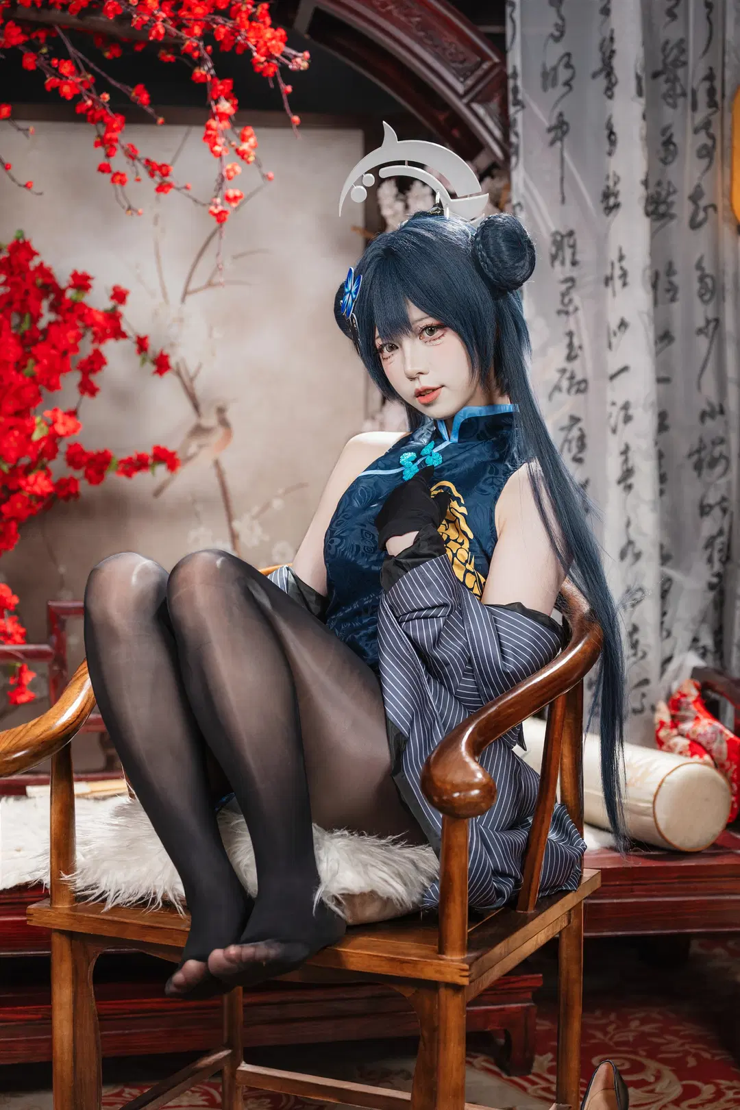 二次元, cosplay, 蔚蓝档案, 妃咲cos, 黑丝