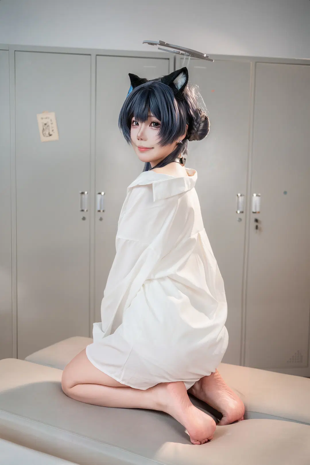 【キサキ コスプレ】ブルーアーカイブ 猫耳白シャツの日常記録 - 德蒙特多子 - 2枚目
