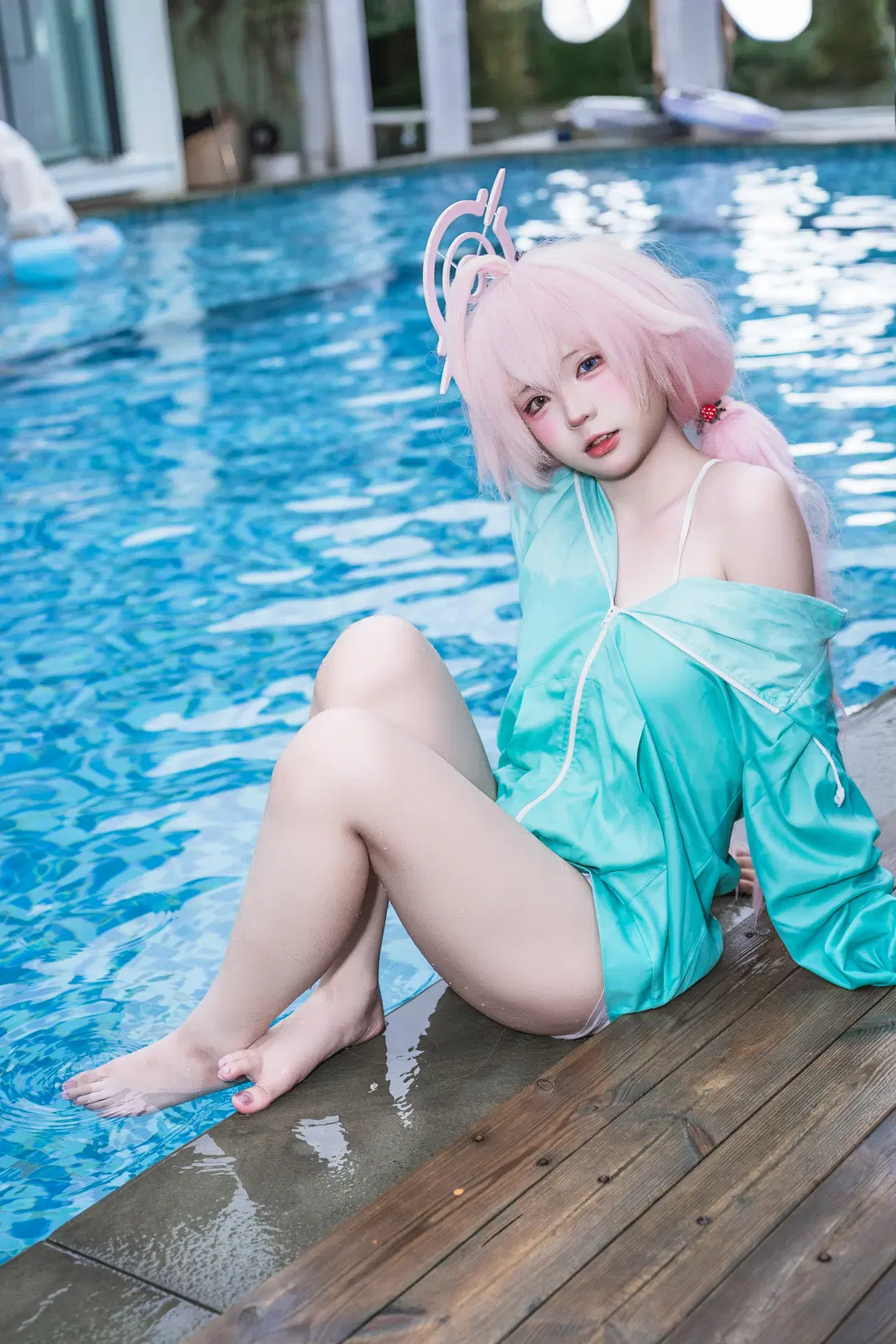 【小鳥遊ホシノ コスプレ】『ブルーアーカイブ』プールサイドの夏撮影記録 - 德蒙特多子 - 2枚目