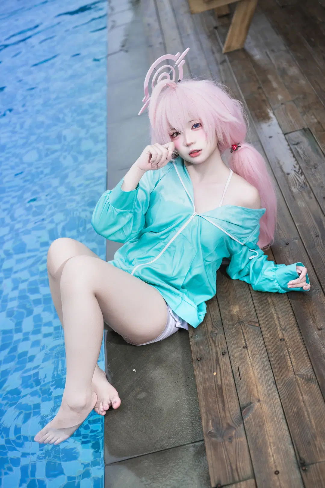 【小鳥遊ホシノ コスプレ】『ブルーアーカイブ』プールサイドの夏撮影記録 - 德蒙特多子 - 3枚目