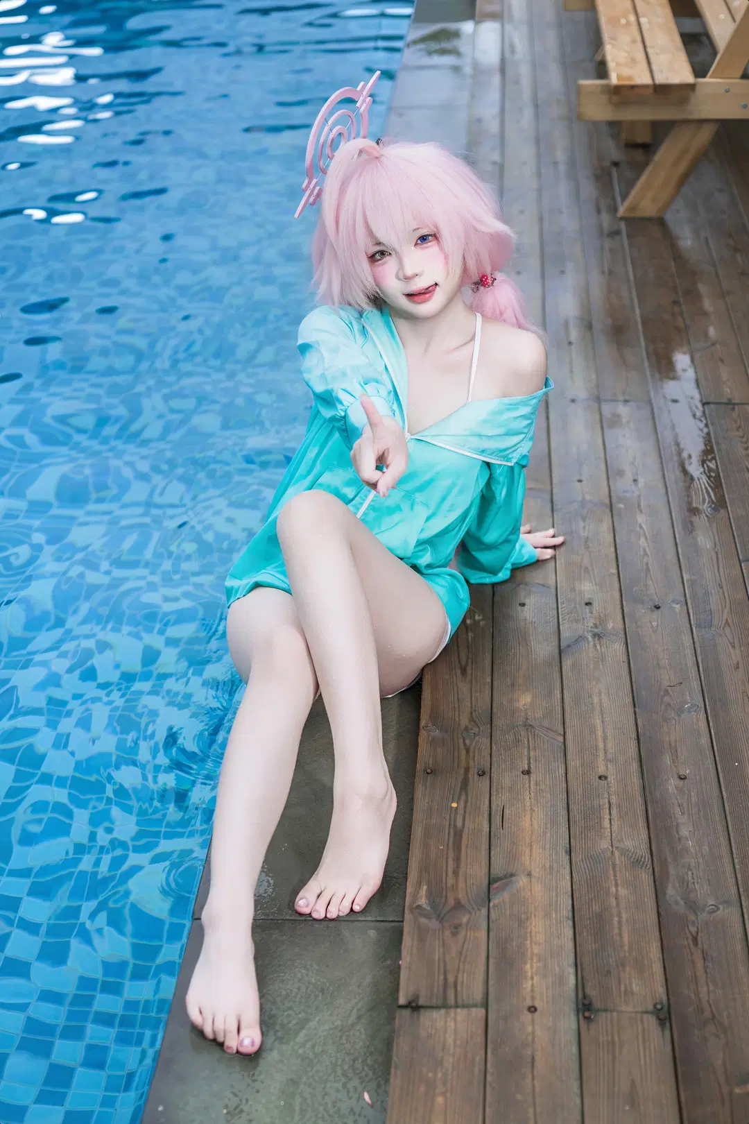 蔚蓝档案, 泳装cos, 二次元cosplay, 小鸟游星野cos, 水星野