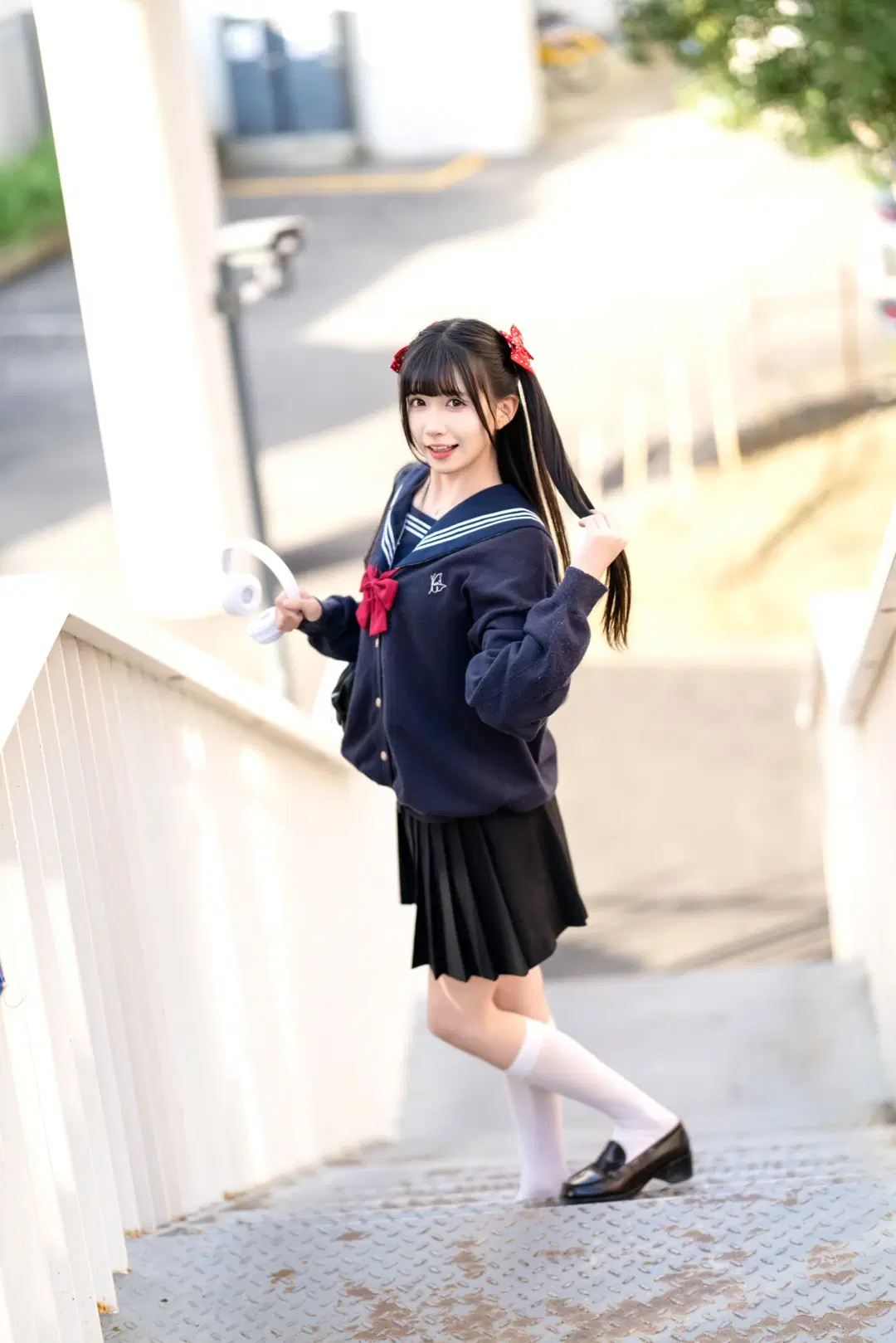 二次元, 少女写真, JK制服, 校园风, 白丝袜